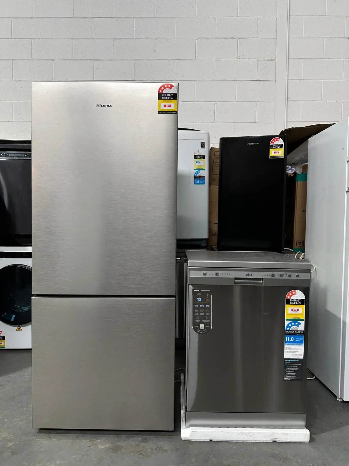 Hisense 417L Bottom Mount Fridge Freezer + Solt 13 Place Dishwasher Combo – Refurbished & Factory Seconds | ADELAIDE