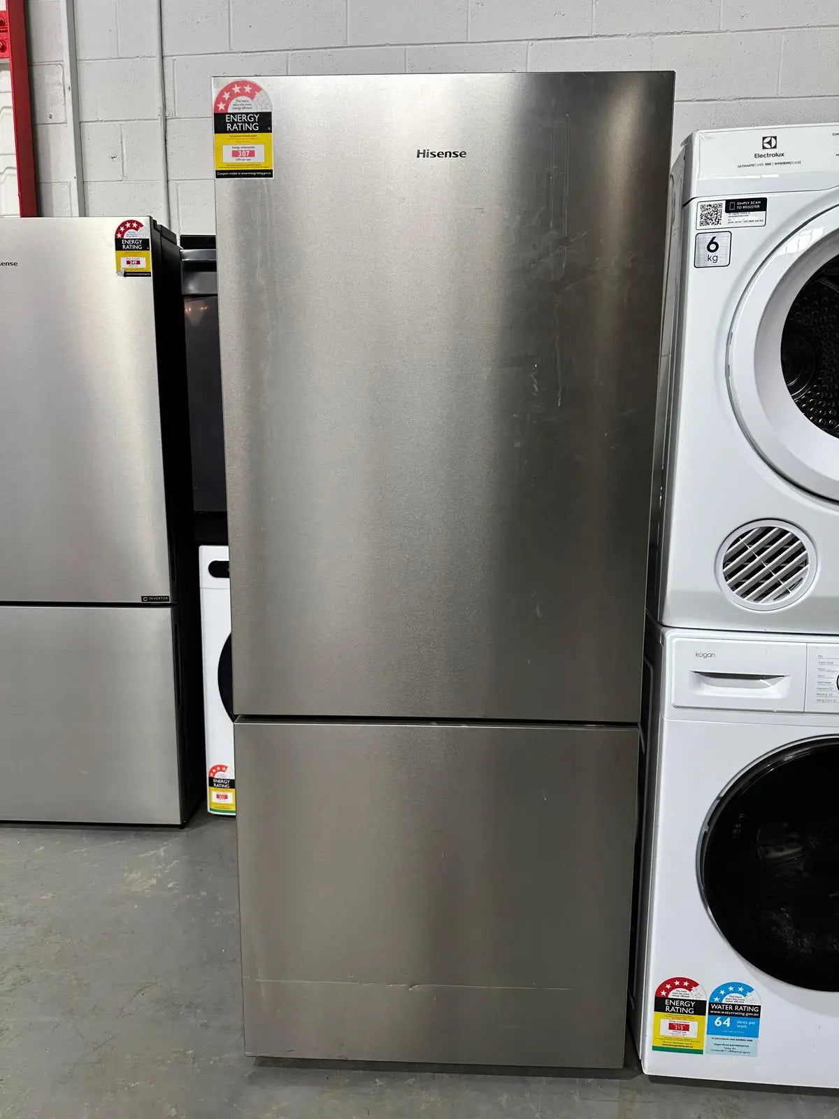 Hisense 417L Bottom Mount Fridge + Kogan 7.5kg Washer + Electrolux 6kg Dryer Combo – Refurbished & Factory Seconds | ADELAIDE