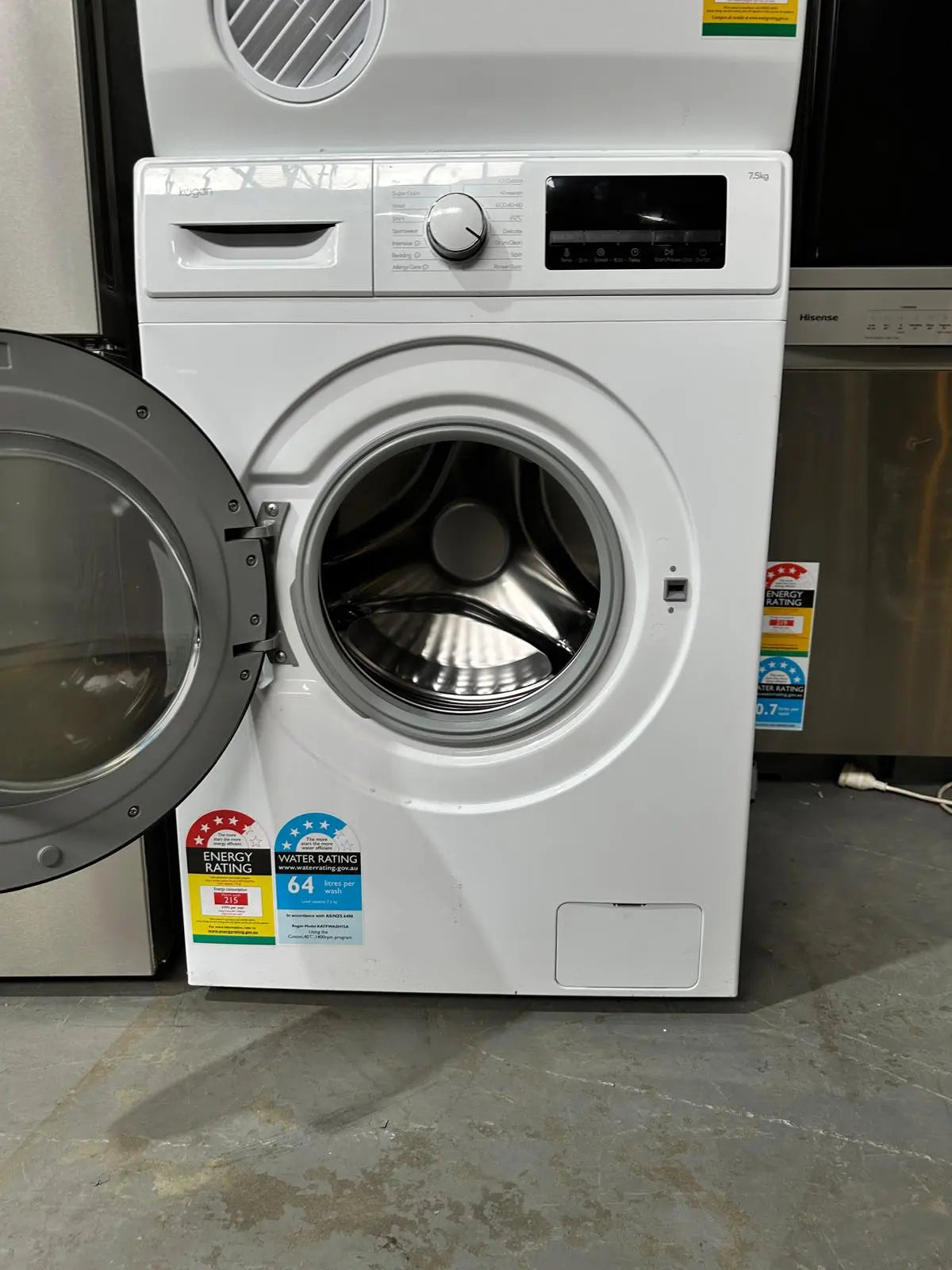 Hisense 417L Bottom Mount Fridge + Kogan 7.5kg Washer + Electrolux 6kg Dryer Combo – Refurbished & Factory Seconds | ADELAIDE