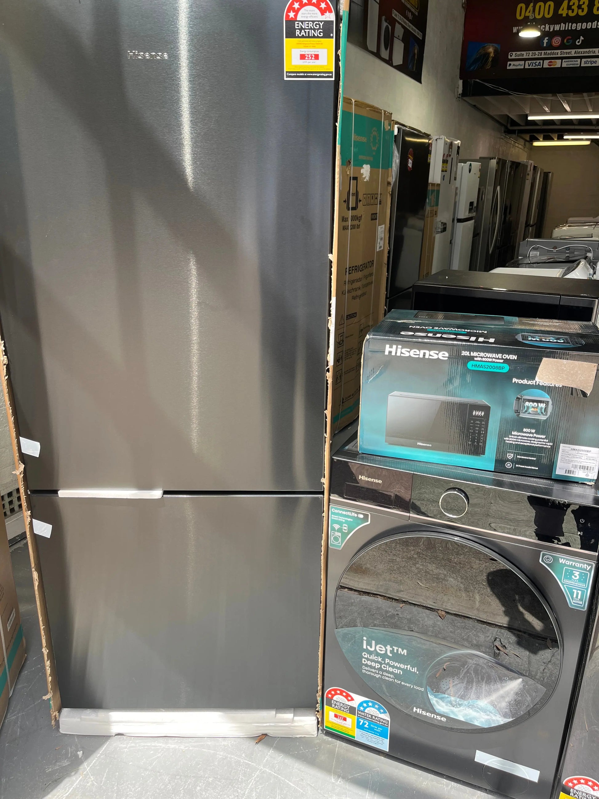 Hisense 417L Brand New fridge freezer Hisense 10kgs washing machine Hisense 20L microwave | ALEXANDRIA