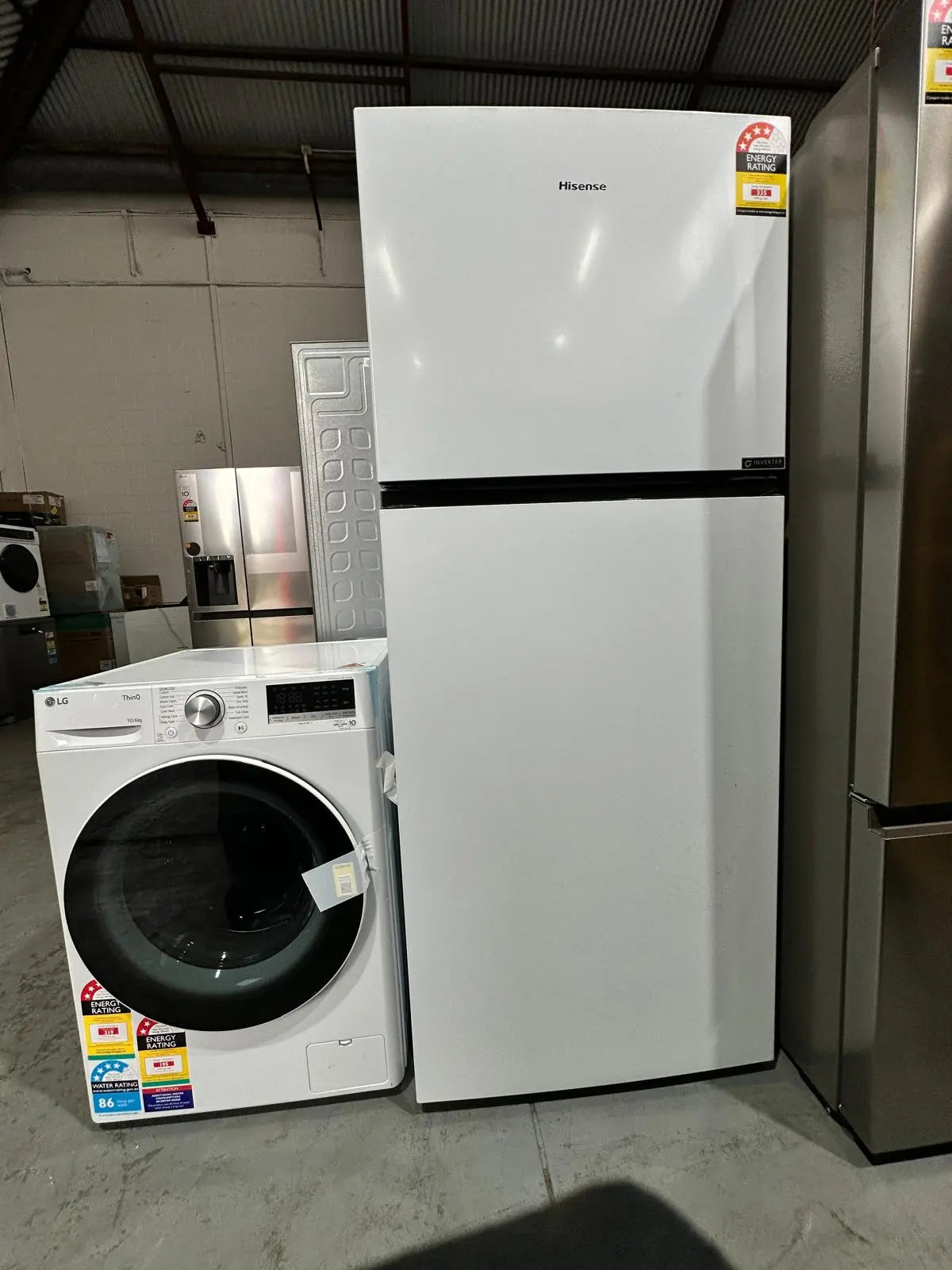 Hisense 424L Top Mount Fridge Freezer + LG 10/6kg Washer Dryer Combo – Factory Seconds | ADELAIDE