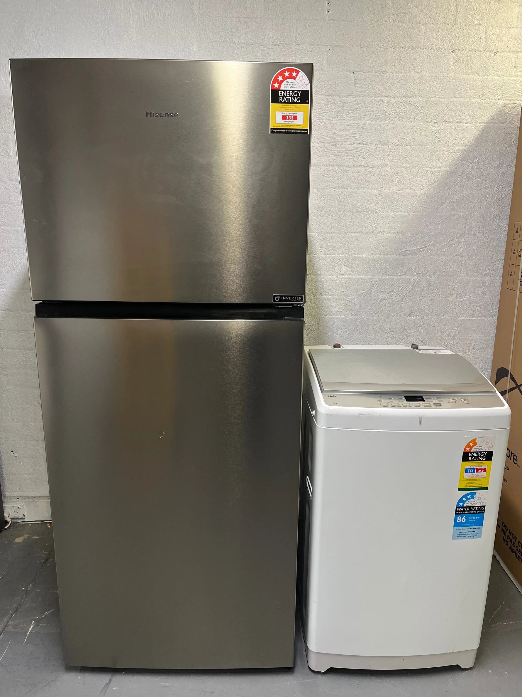 Hisense 424L Top Mount Fridge (HRTF424S) + Haier 7kg Top Load Washing Machine (HWT70AWI) Combo | ALEXANDRIA