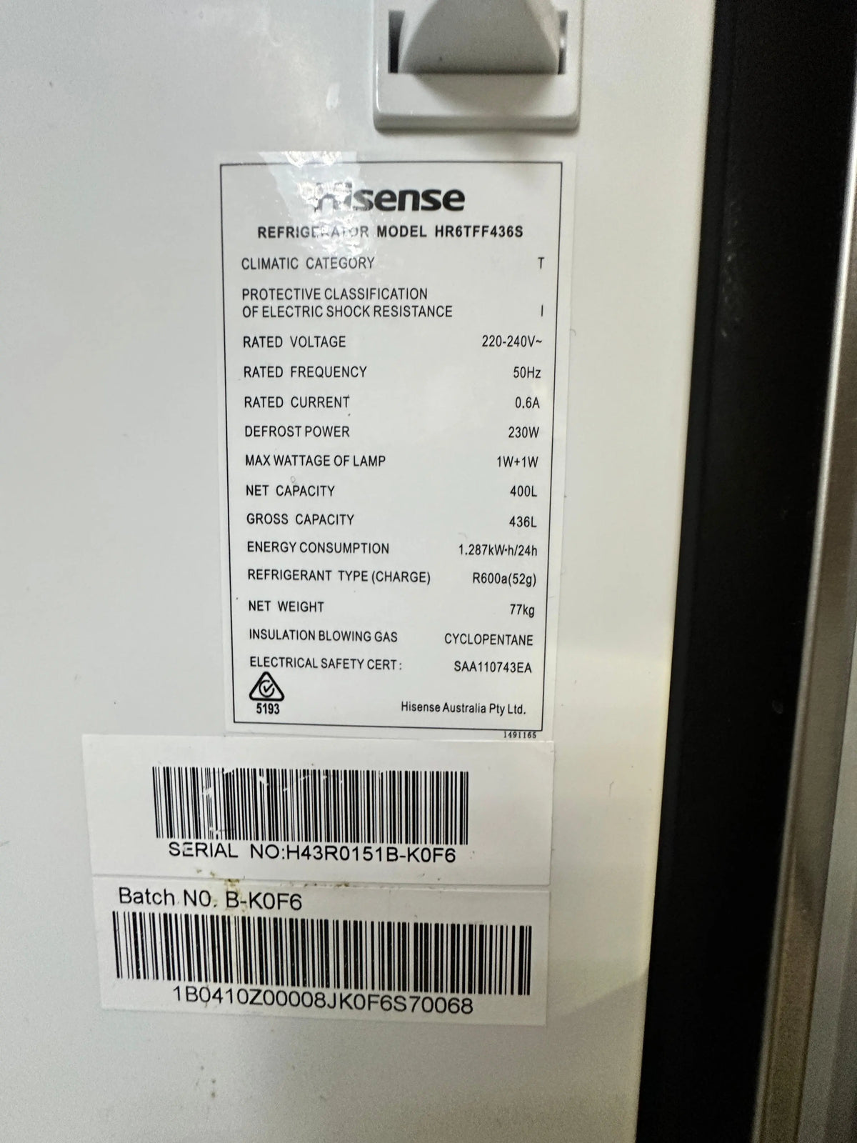 Hisense 436L Top Mount Fridge Freezer in Silver – Refurbished | PERTH
