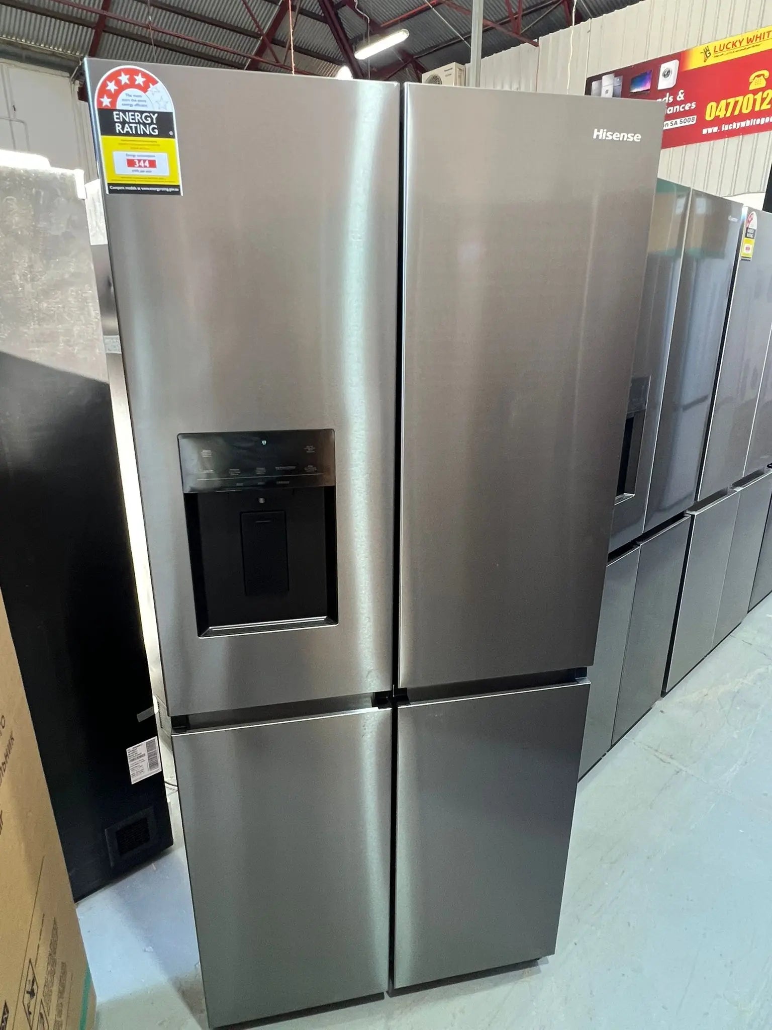 Hisense 483L French Door Fridge Black Steel with Non‑plumbed Ice & Water – HRCD483TBW – Refurbished | ADELAIDE