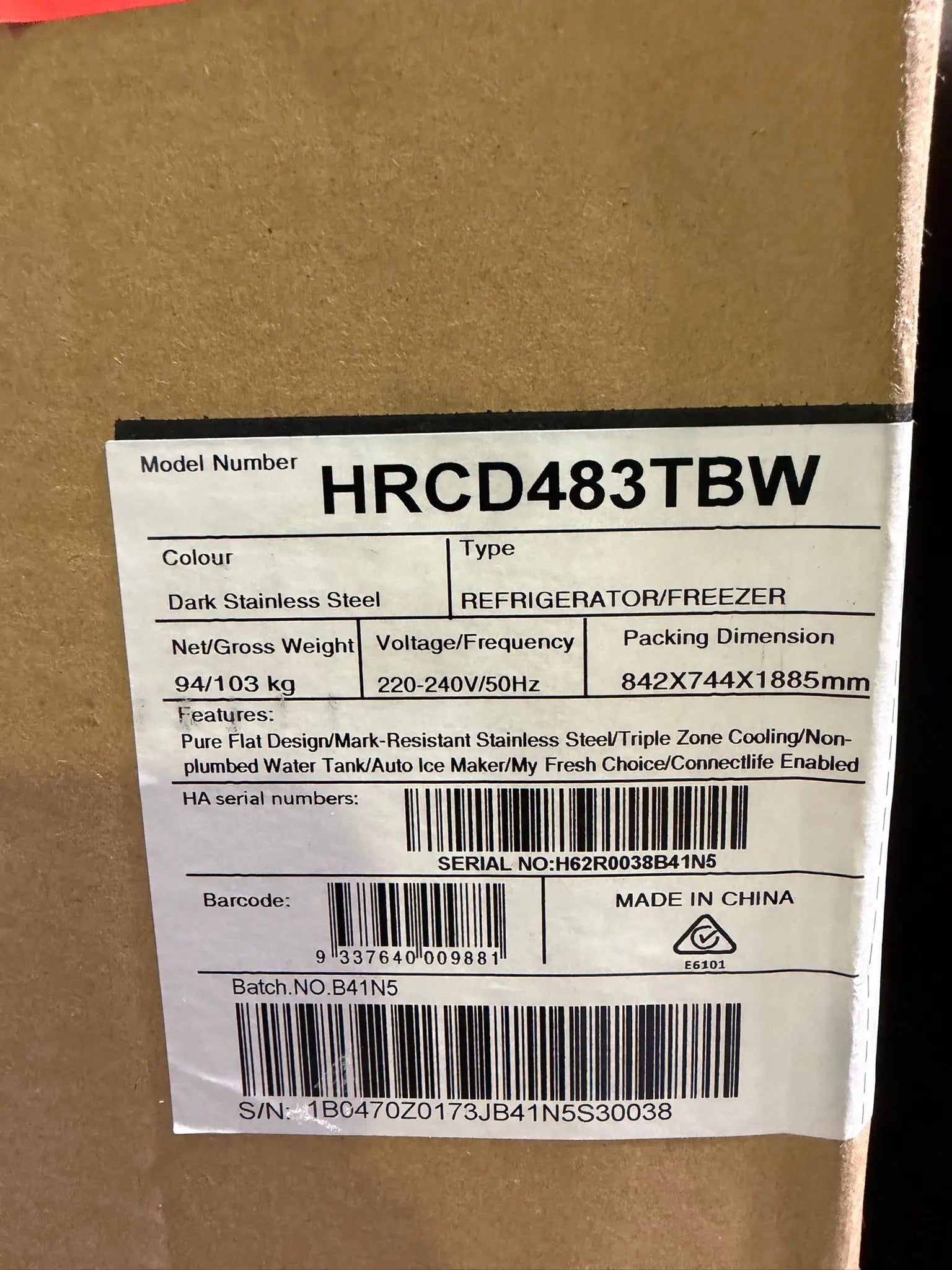 Hisense 483L French Door Fridge Dark Stainless Steel – HRCD483TBW – Factory Seconds | BRISBANE