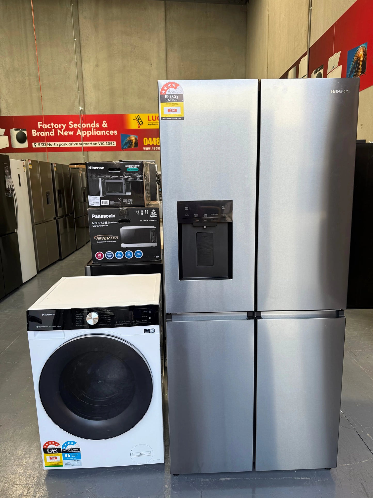 Hisense 483L French Door Fridge & 10kg Front Load Washer Combo | MELBOURNE