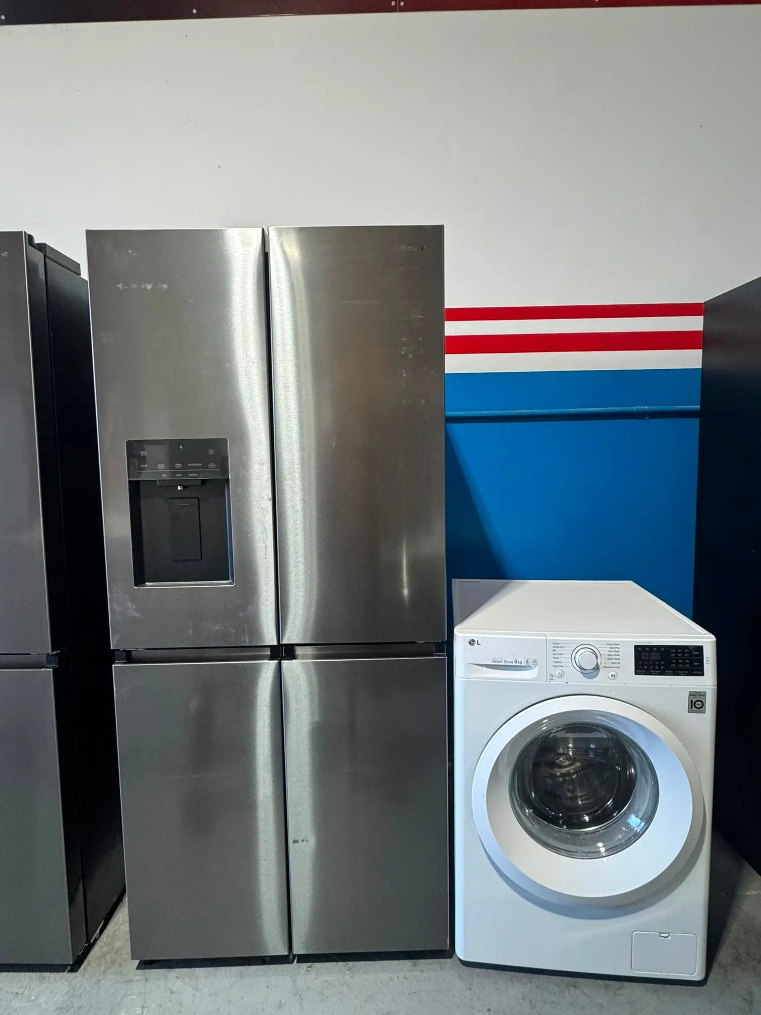 Hisense 483L Quad Door Fridge Freezer + LG 8kg Washing Machine (Refurbished) – Combo Deal