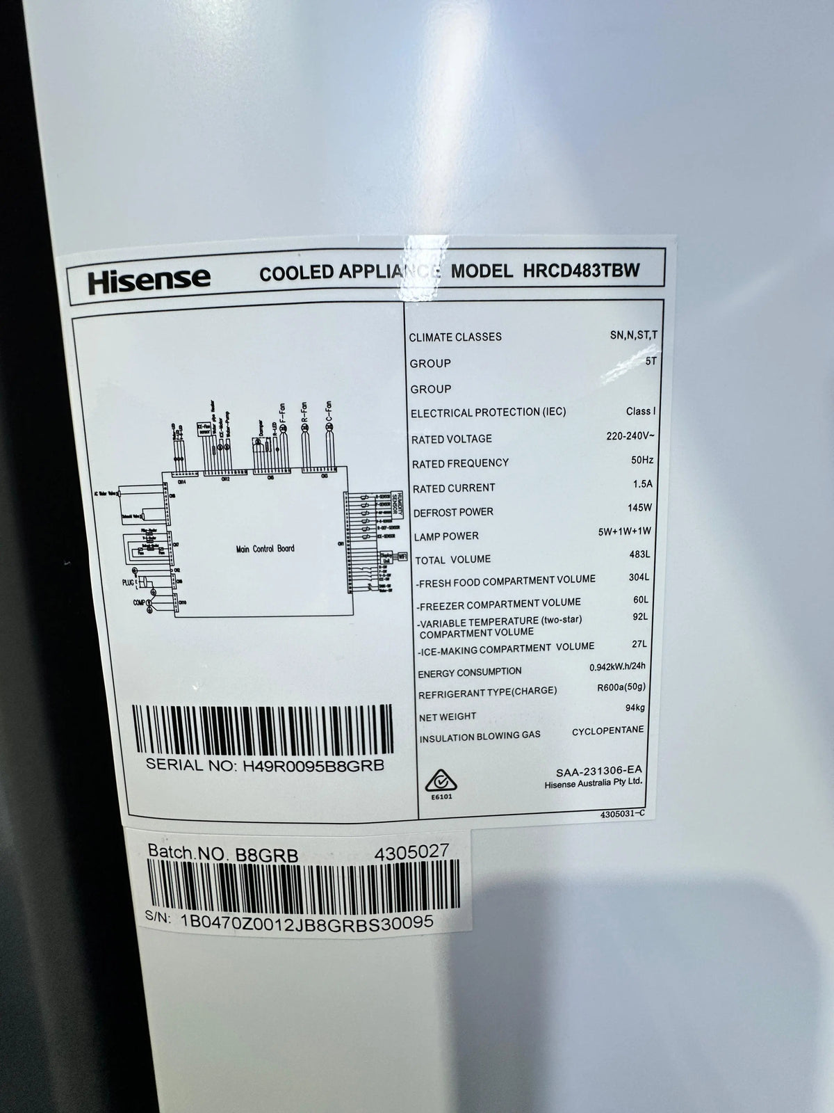 Hisense 483L Quad Door Refrigerator with Water and Ice – Near-New HRCD483TBW | ADELAIDE