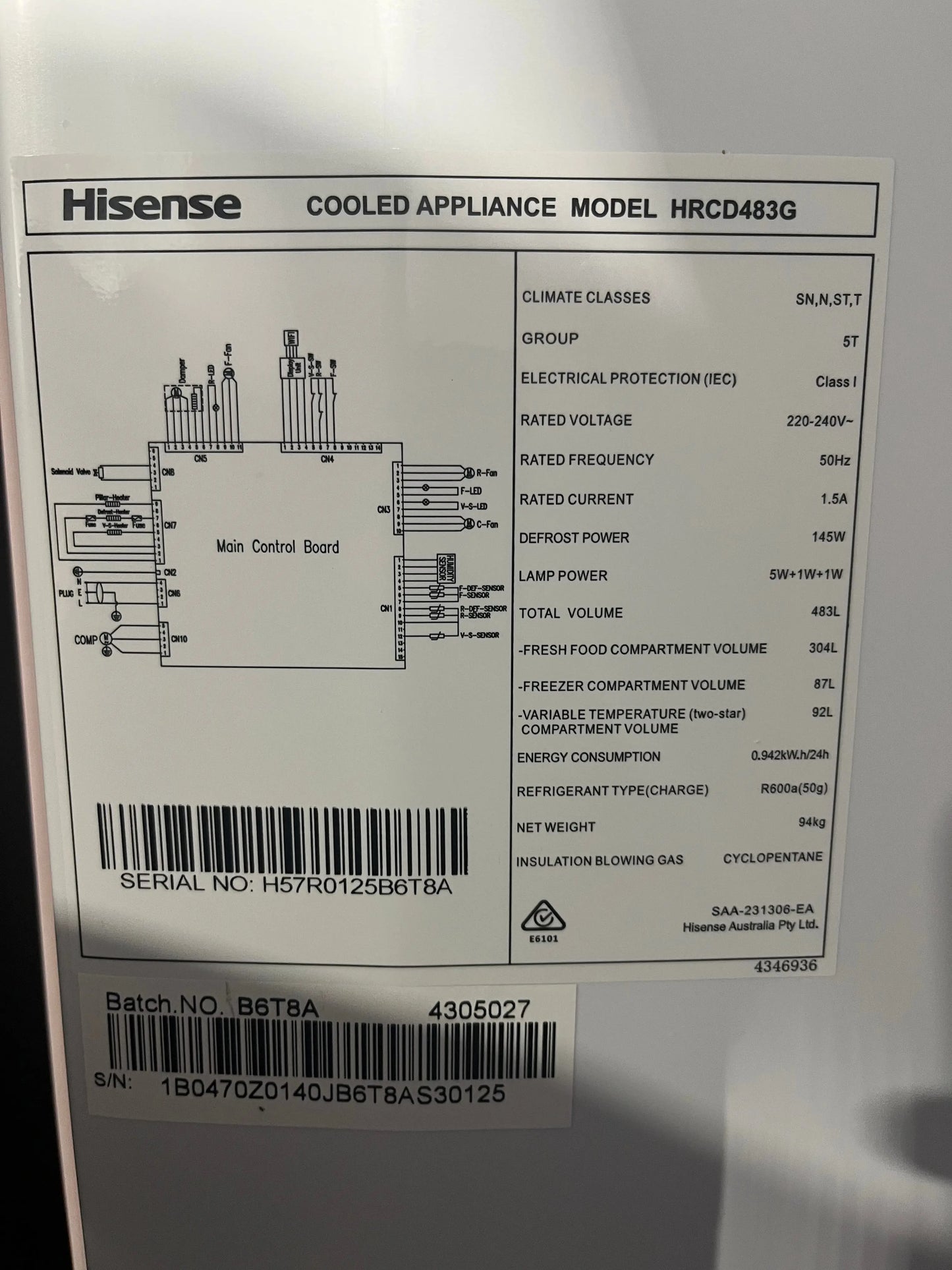 Hisense 483L quad door fridge freezer | ALEXANDRIA