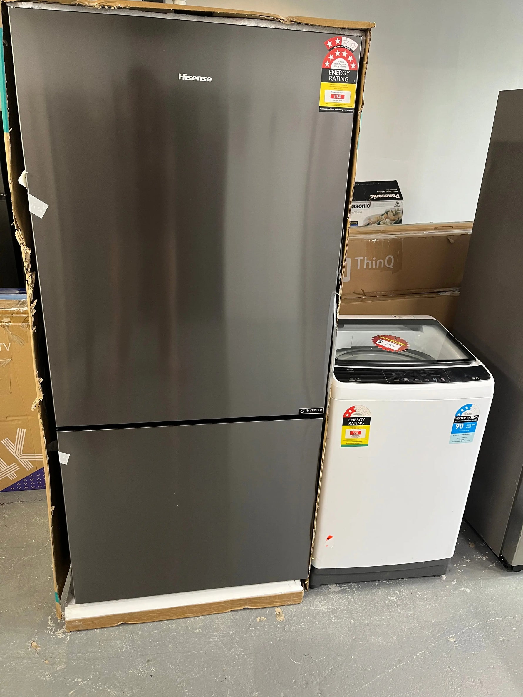 Hisense 503 ltr bottom mount fridge  freezer And TCL 8 kg top loader | ALEXANDRIA