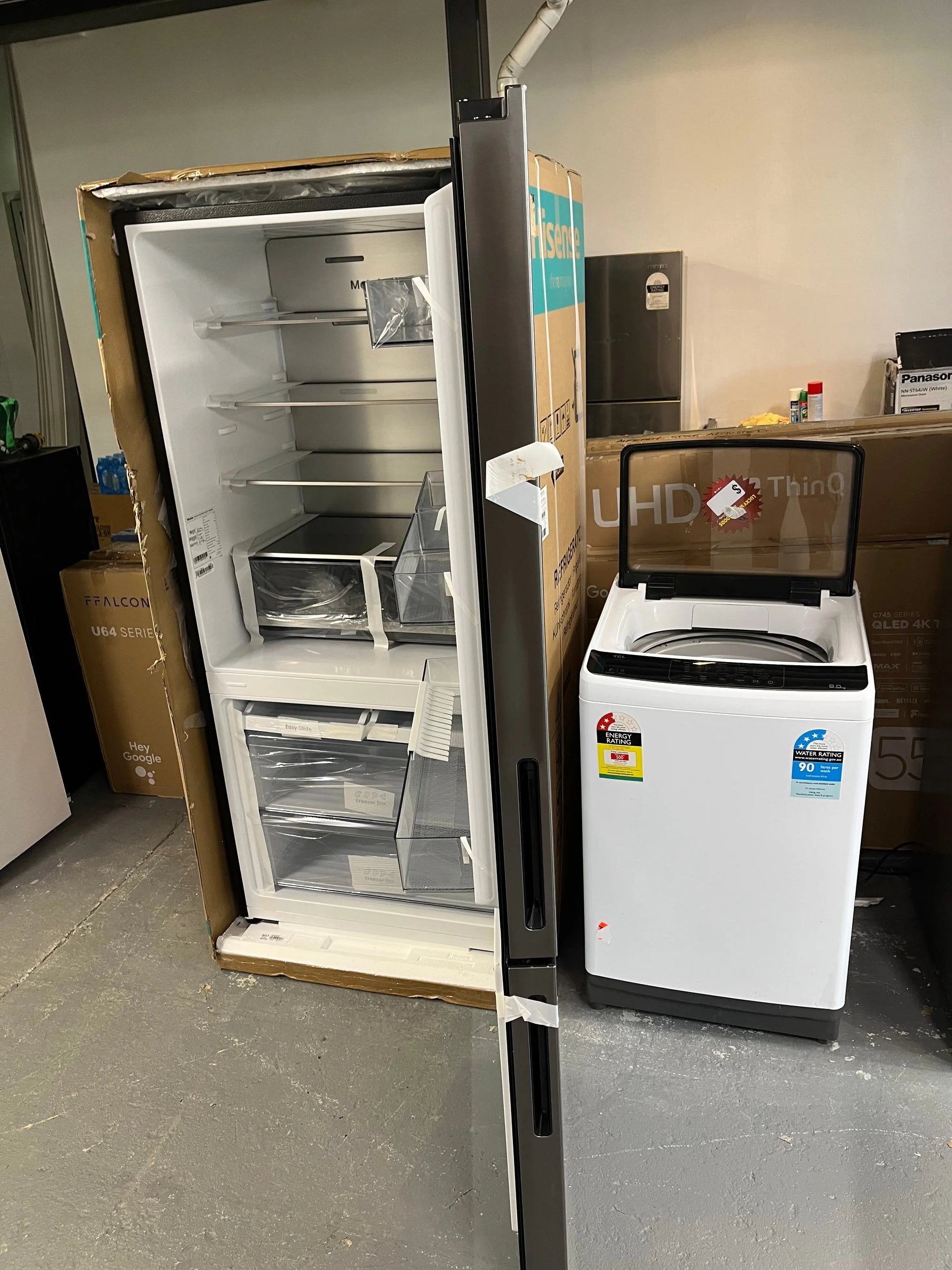 Hisense 503 ltr bottom mount fridge  freezer And TCL 8 kg top loader | ALEXANDRIA