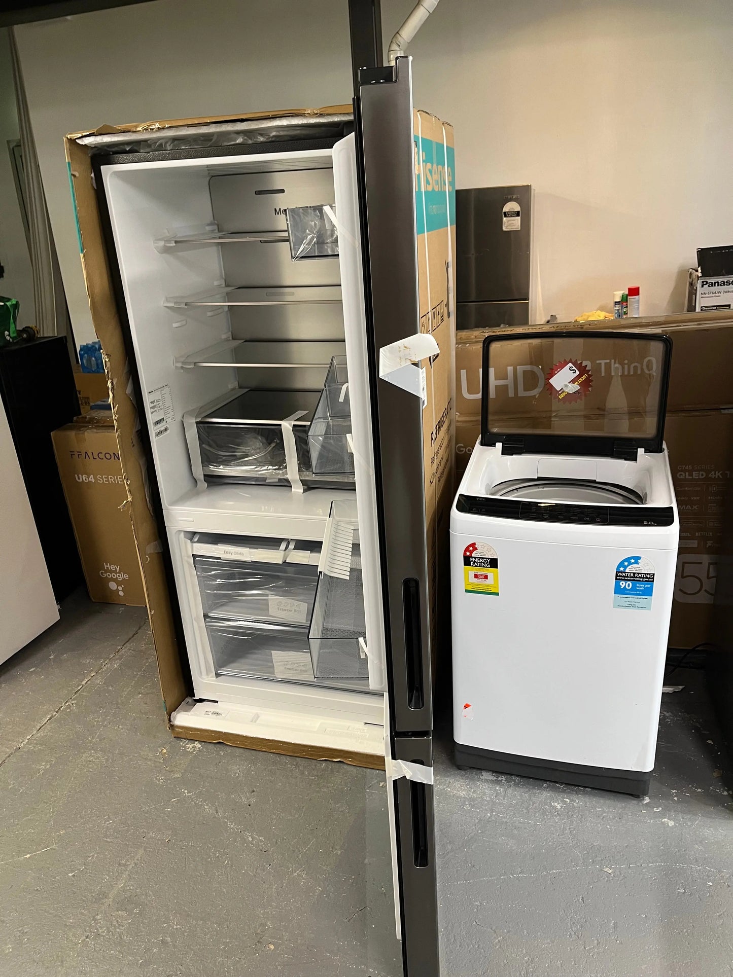 Hisense 503 ltr bottom mount fridge  freezer And TCL 8 kg top loader | ALEXANDRIA