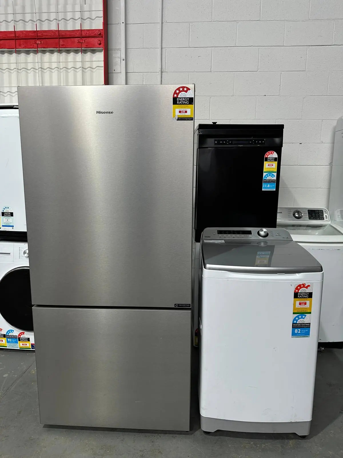 Hisense 503L Bottom Mount Fridge Freezer + Haier 8kg Top Load Washer Combo – Refurbished | ADELAIDE