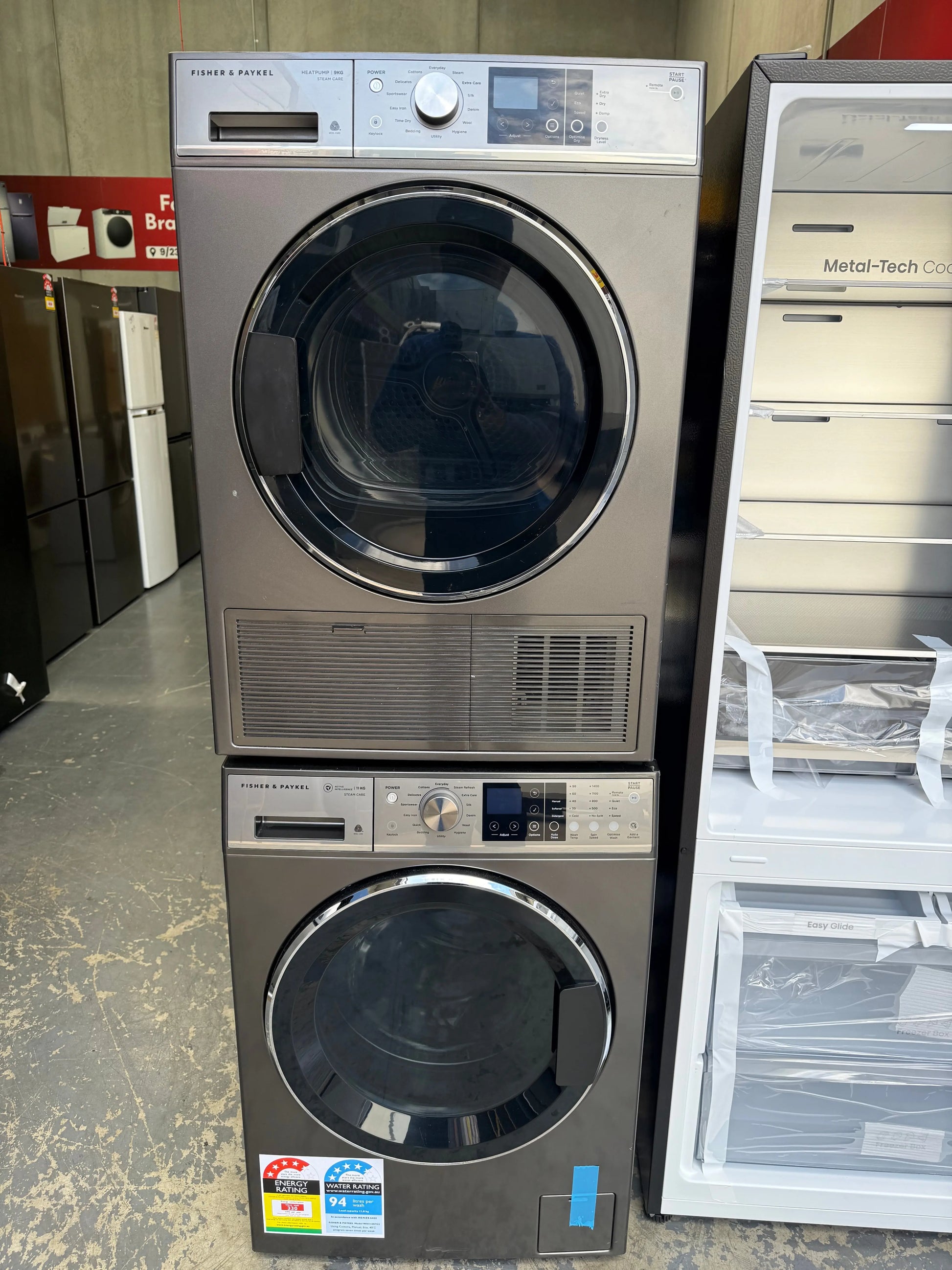 Hisense 503L Bottom Mount Fridge – Fisher & Paykel 11kg Front Load Washer-Fisher & Paykel 9kg Heat Pump Dryer | MELBOURNE