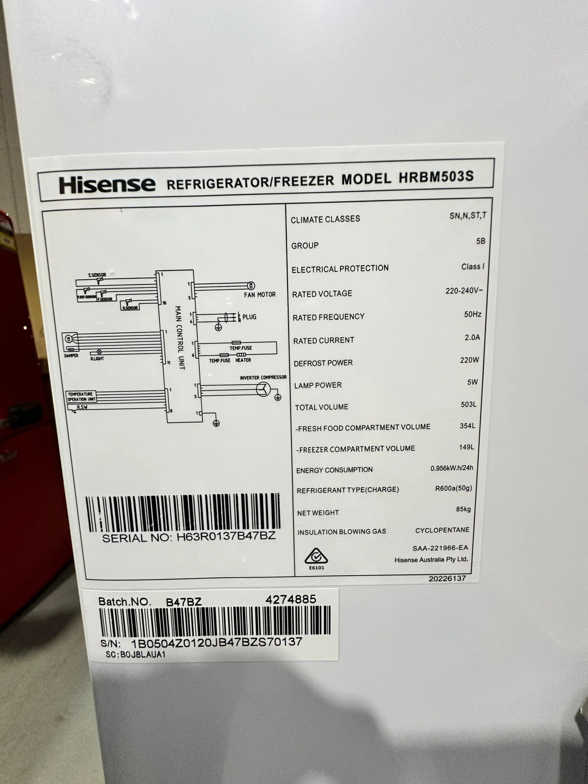 Hisense 503L Bottom Mount Refrigerator – Near-New Condition HRBM503S | ADELAIDE