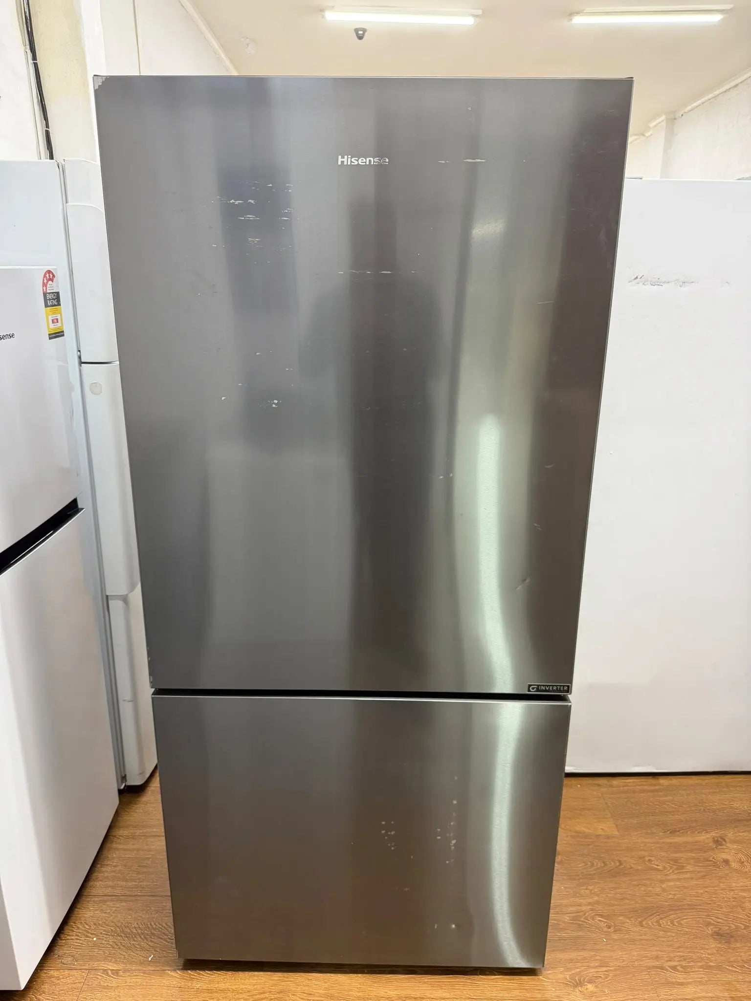 Hisense 503L EcoVision Bottom Mount Fridge Freezer HRBM503E (Dark Stainless Steel) – Refurbished