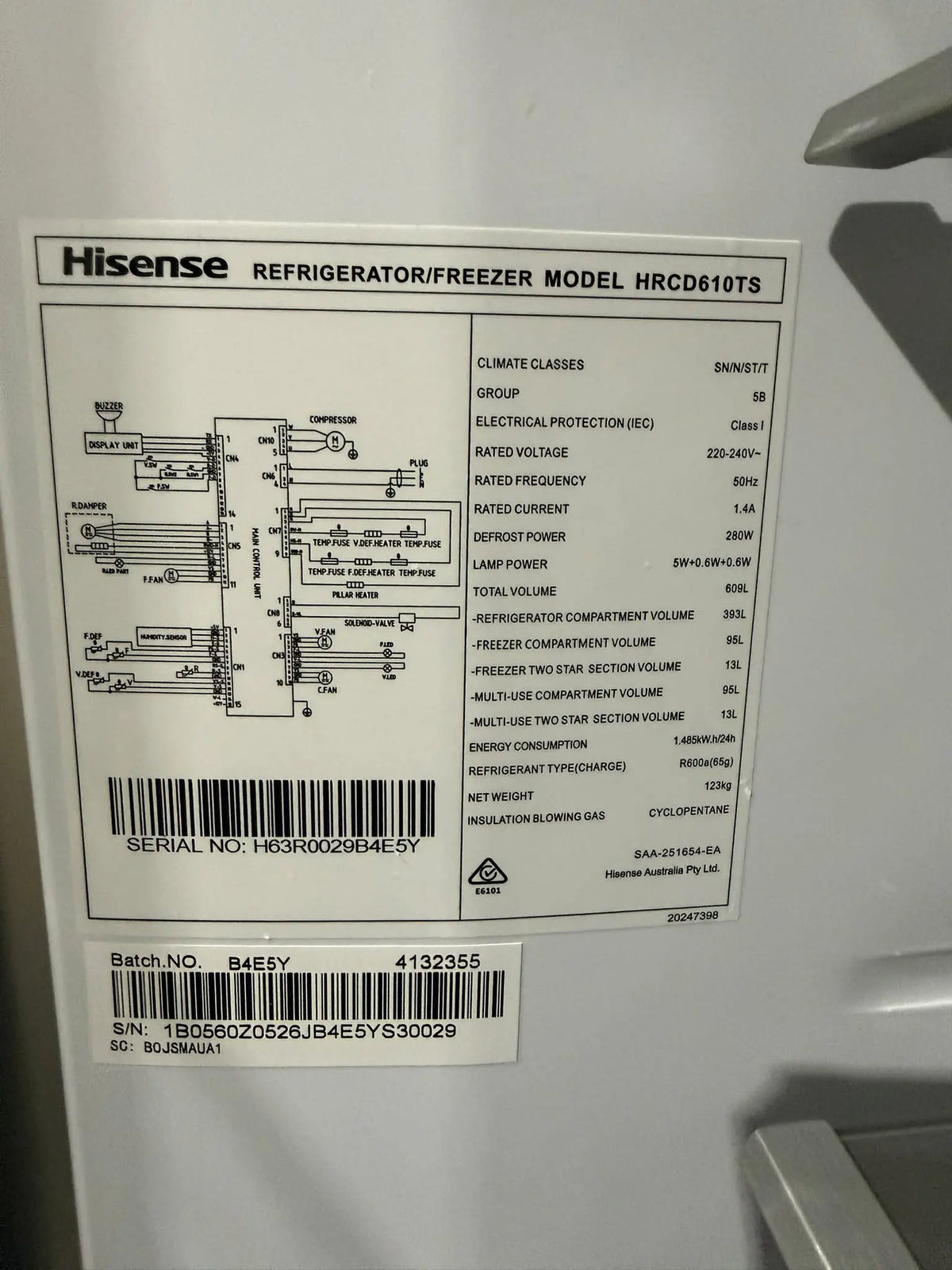 Hisense 609L French Door Refrigerator – Factory Second | MELBOURNE