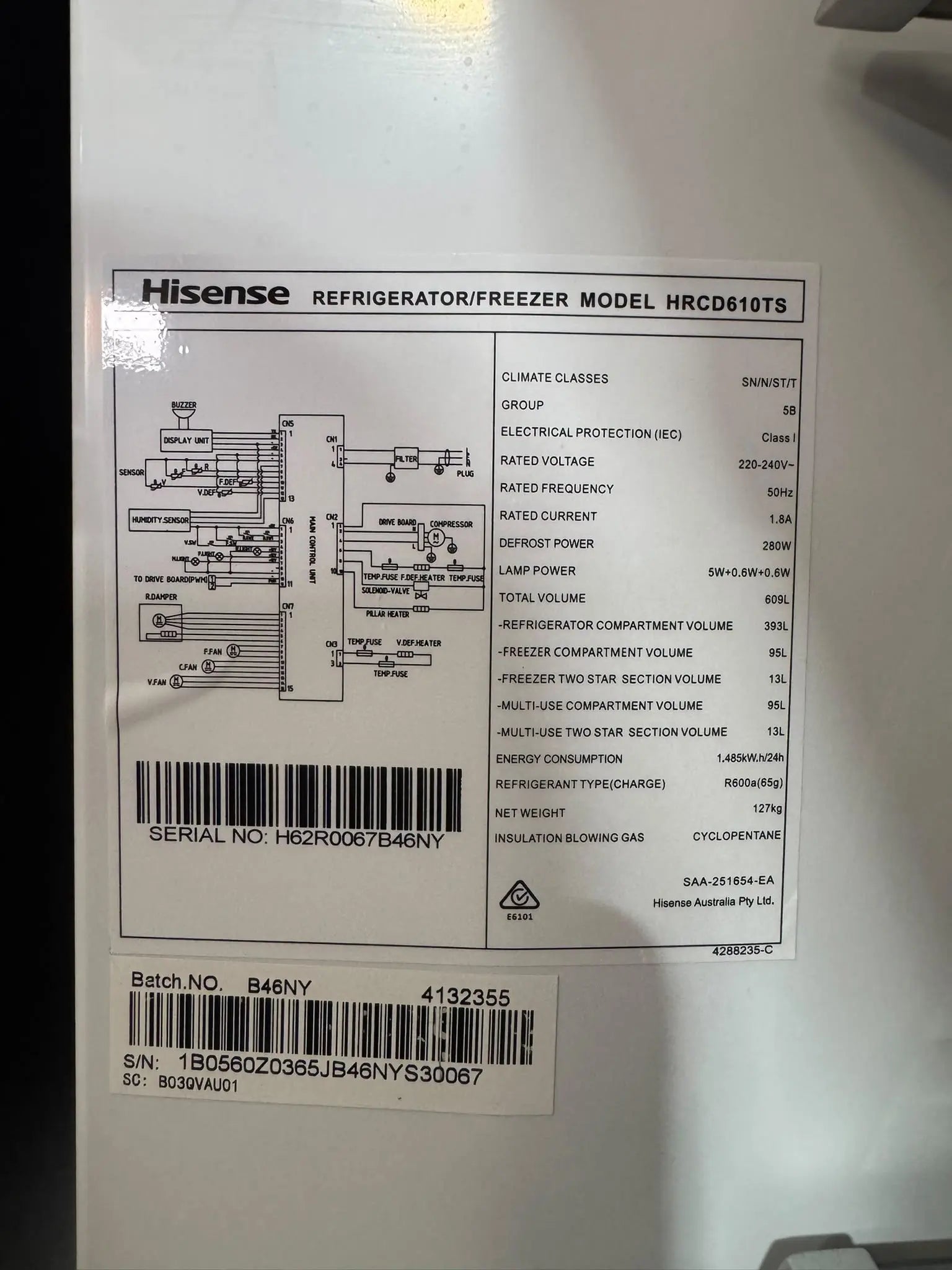 Hisense 609L French Door Refrigerator – Refurbished | SYDNEY