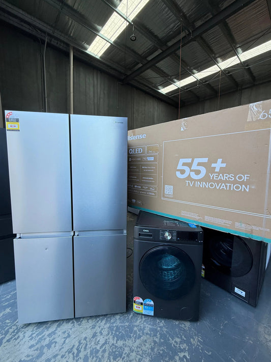 Hisense 609L French door Frdige and Chiq 8.5Kg washing mechine and Hisense 65 inch TV | MELBOURNE