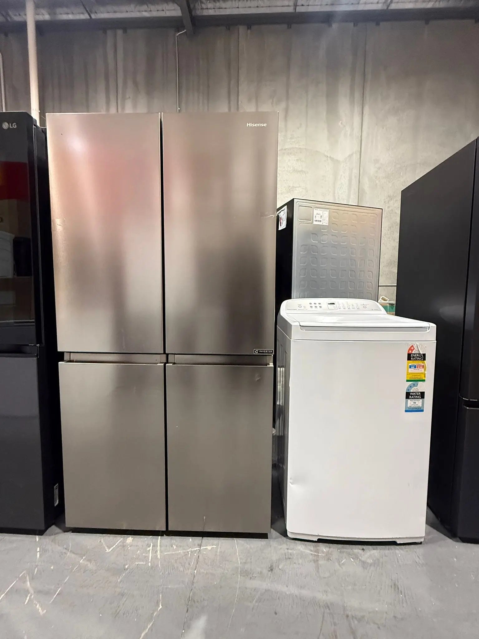 Hisense 609L Quad Door Fridge Freezer + Fisher & Paykel 7kg Top Load Washer (Refurbished) – Combo Deal | MELBOURNE