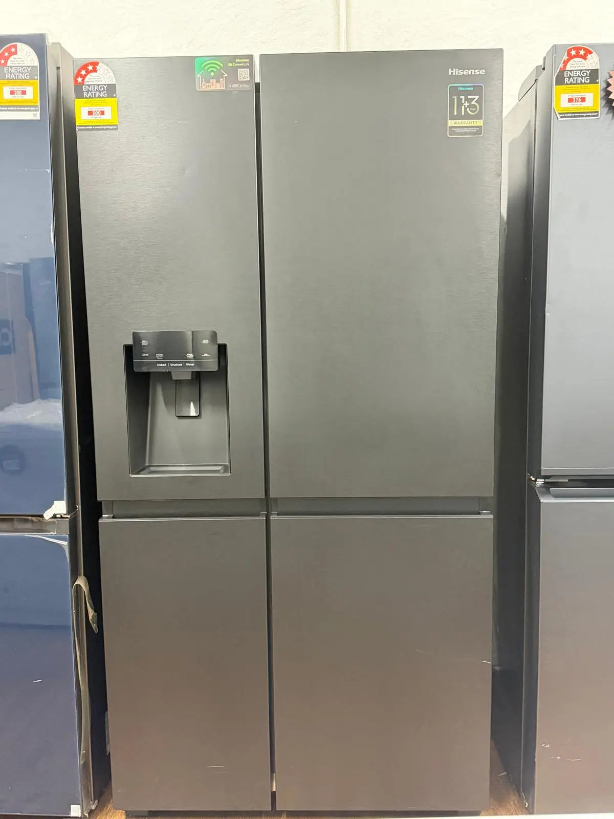 Hisense 632L PureFlat Side by Side Fridge – HRSBS633BW Black Steel (Near New Condition) | RESERVOIR