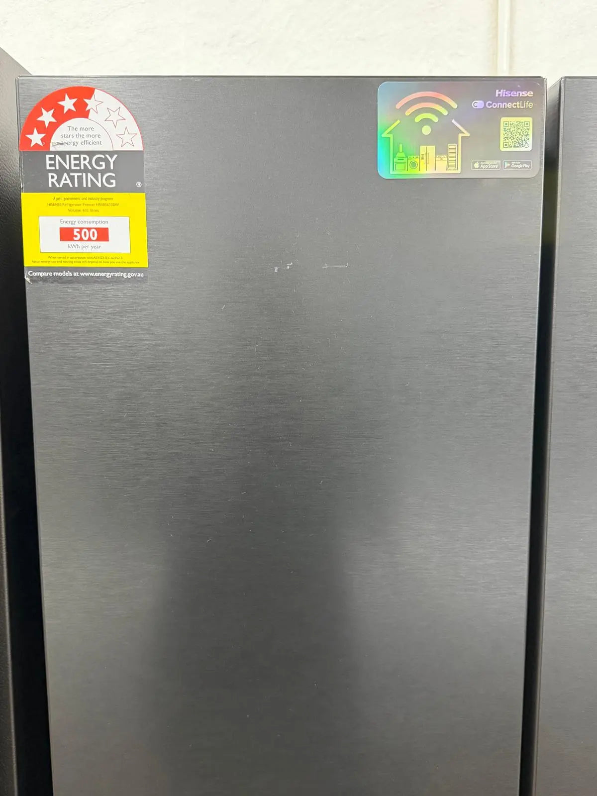 Hisense 632L PureFlat Side by Side Fridge – HRSBS633BW Black Steel (Near New Condition) | RESERVOIR