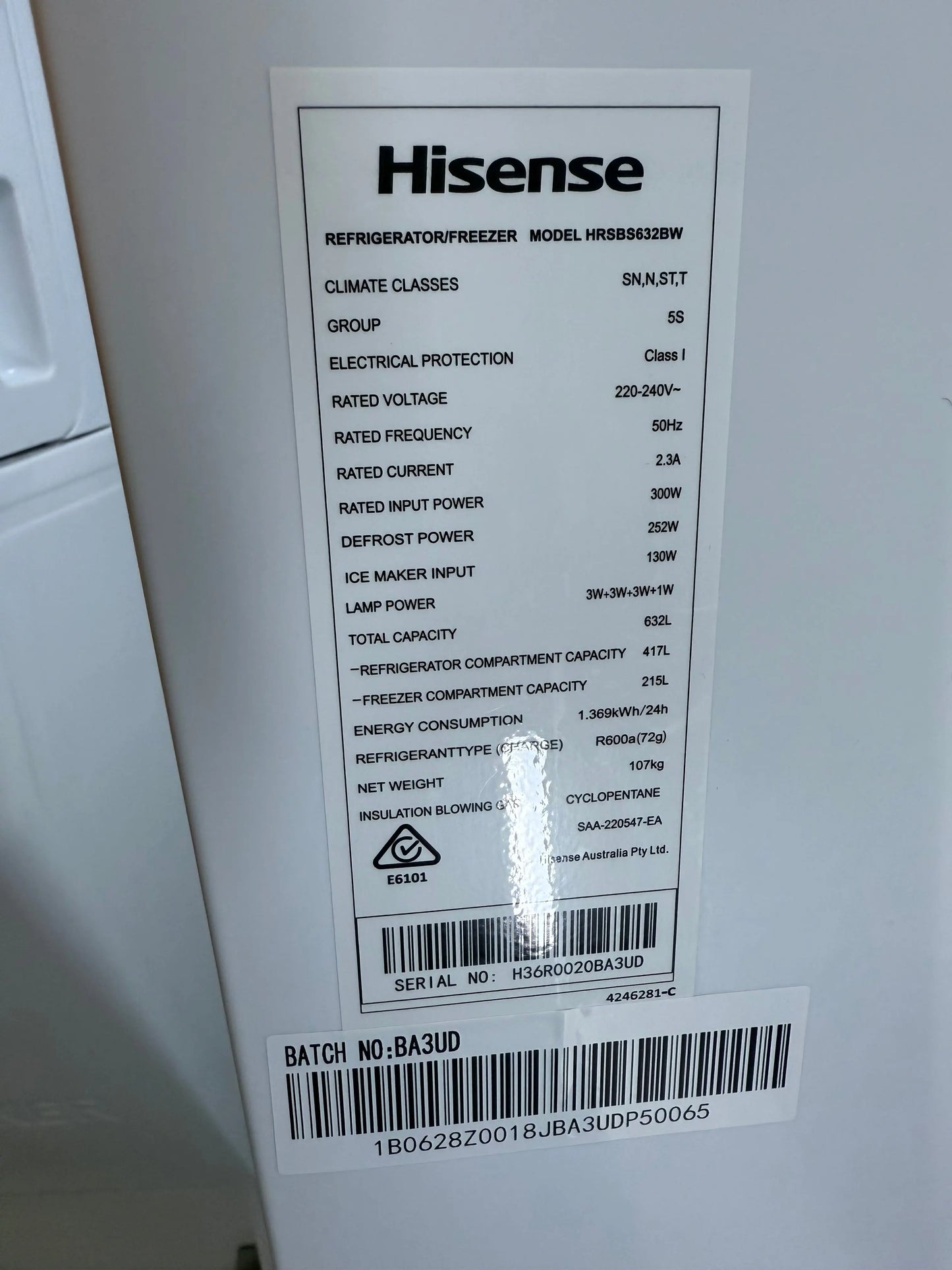 Hisense 632L Side-by-Side Fridge – Refurbished | HRSBS632BW | MELBOURNE
