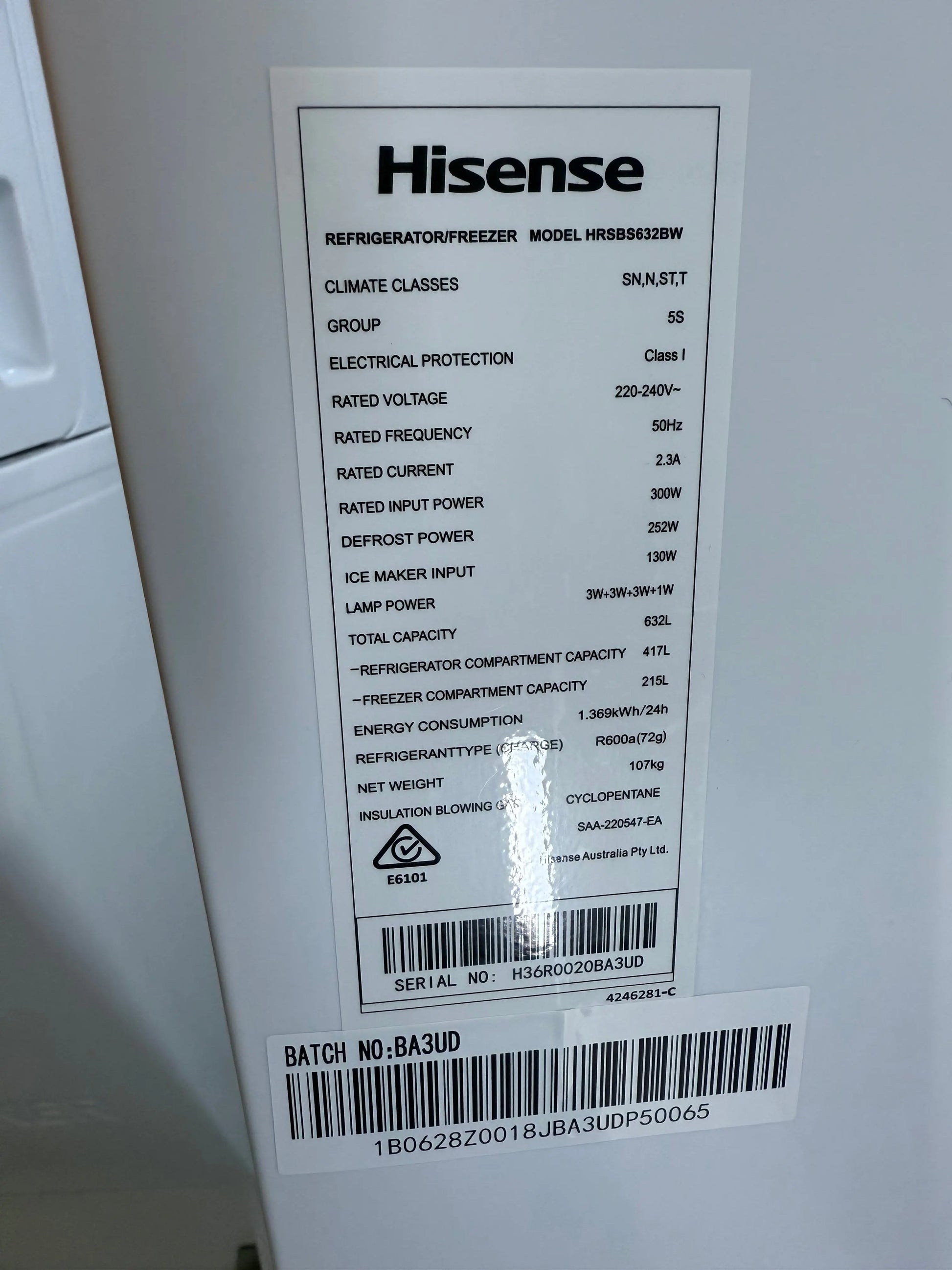 Hisense 632L Side-by-Side Fridge – Refurbished | HRSBS632BW | MELBOURNE
