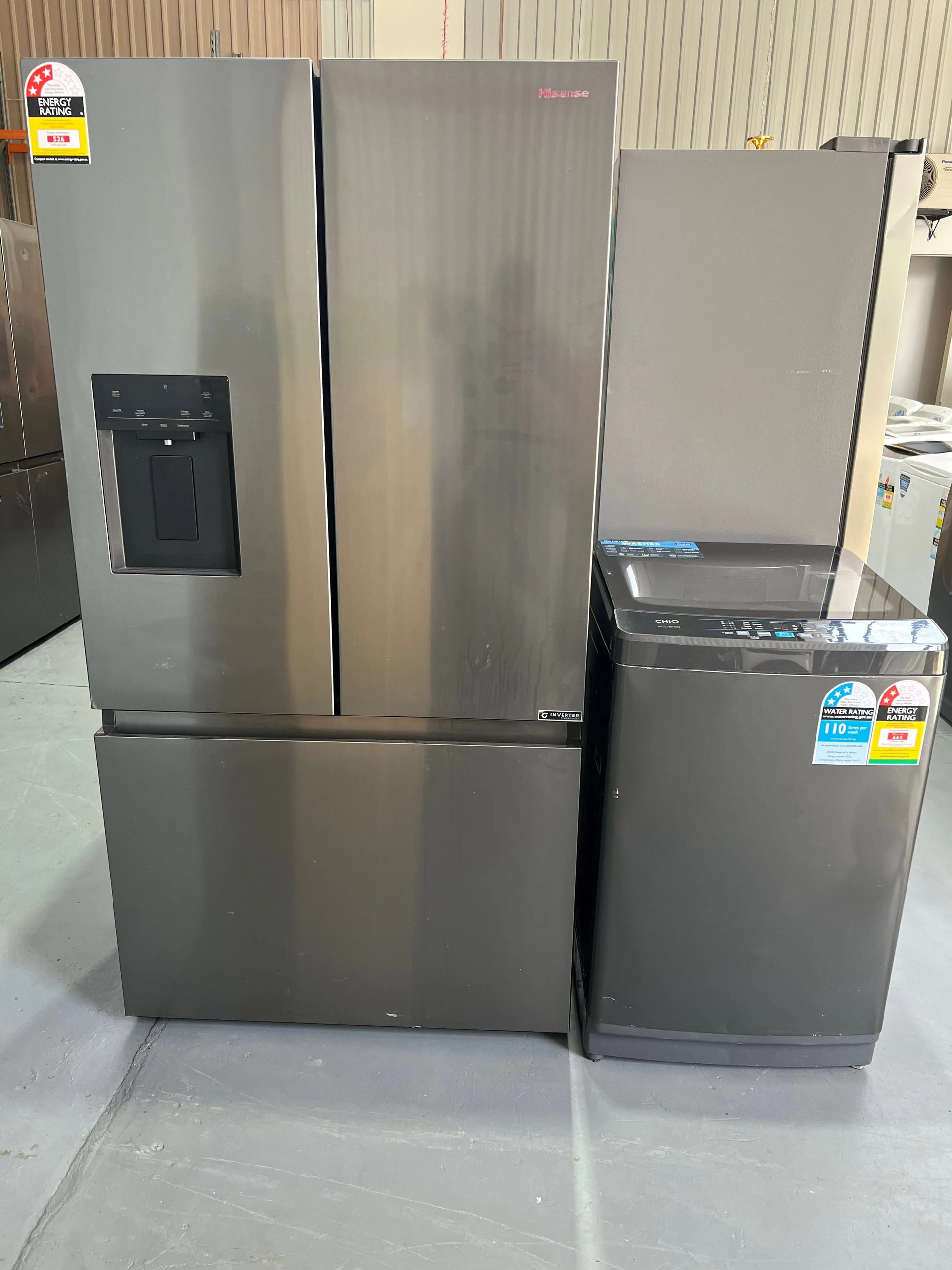 Hisense 634 Litres Fridge Freezer and Chiq 8 Kgs Washing Machine | ADELAIDE