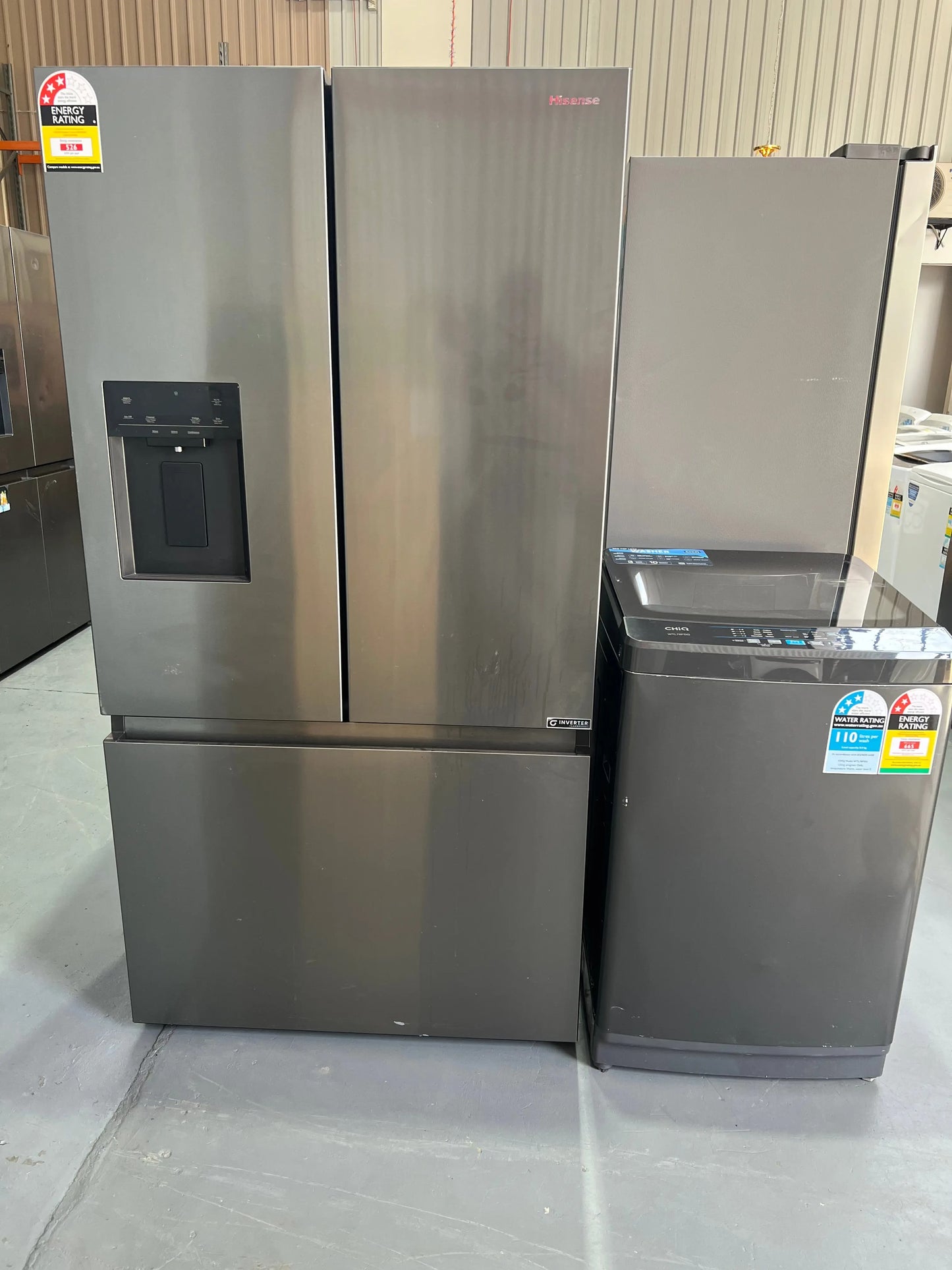 Hisense 634 Litres Fridge Freezer and Chiq 8 Kgs Washing Machine | ADELAIDE