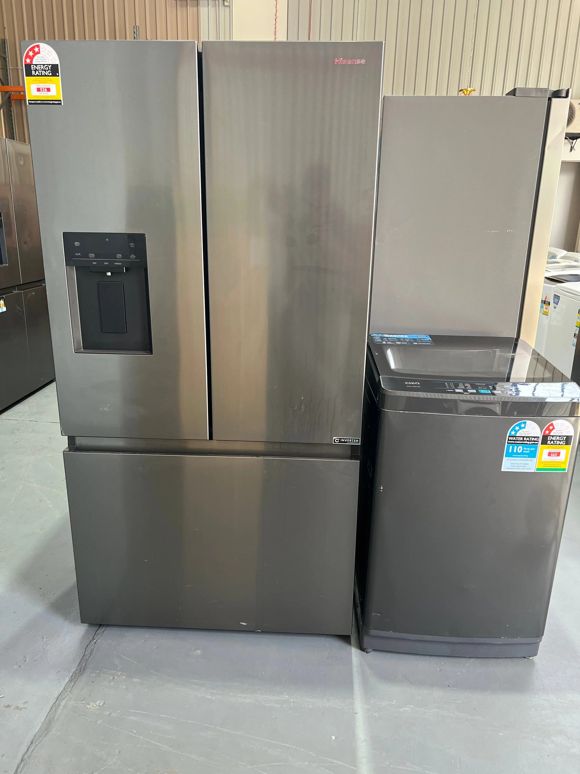 Hisense 634 Litres Fridge Freezer and Chiq 8 Kgs Washing Machine | ADELAIDE