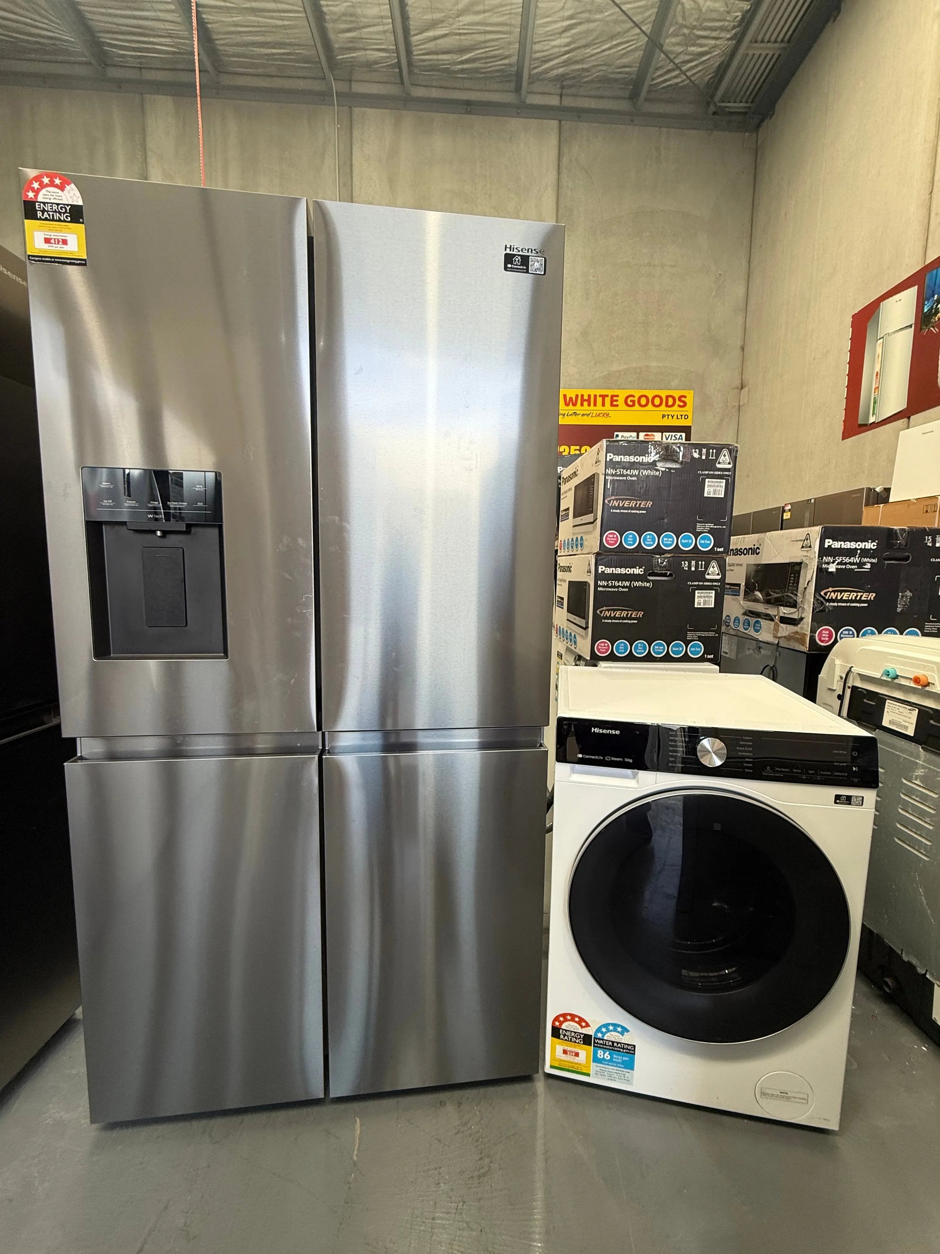 Hisense 640L French Door Fridge & 10kg Front Load Washer Combo – Refurbished | MELBOURNE