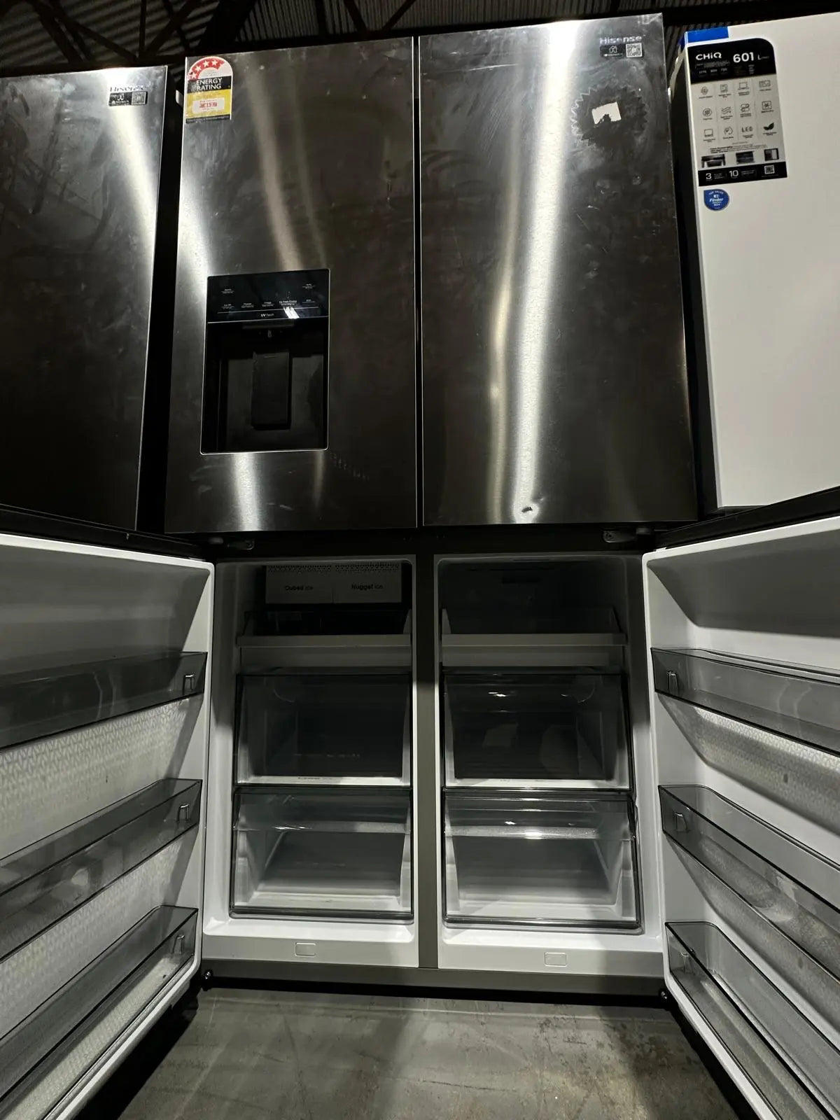Hisense 640L Quad Door Fridge Freezer HRCD640TBW – Refurbished (Inverter, Frost Free, Ice & Water, Smart Wi-Fi) | ADELAIDE