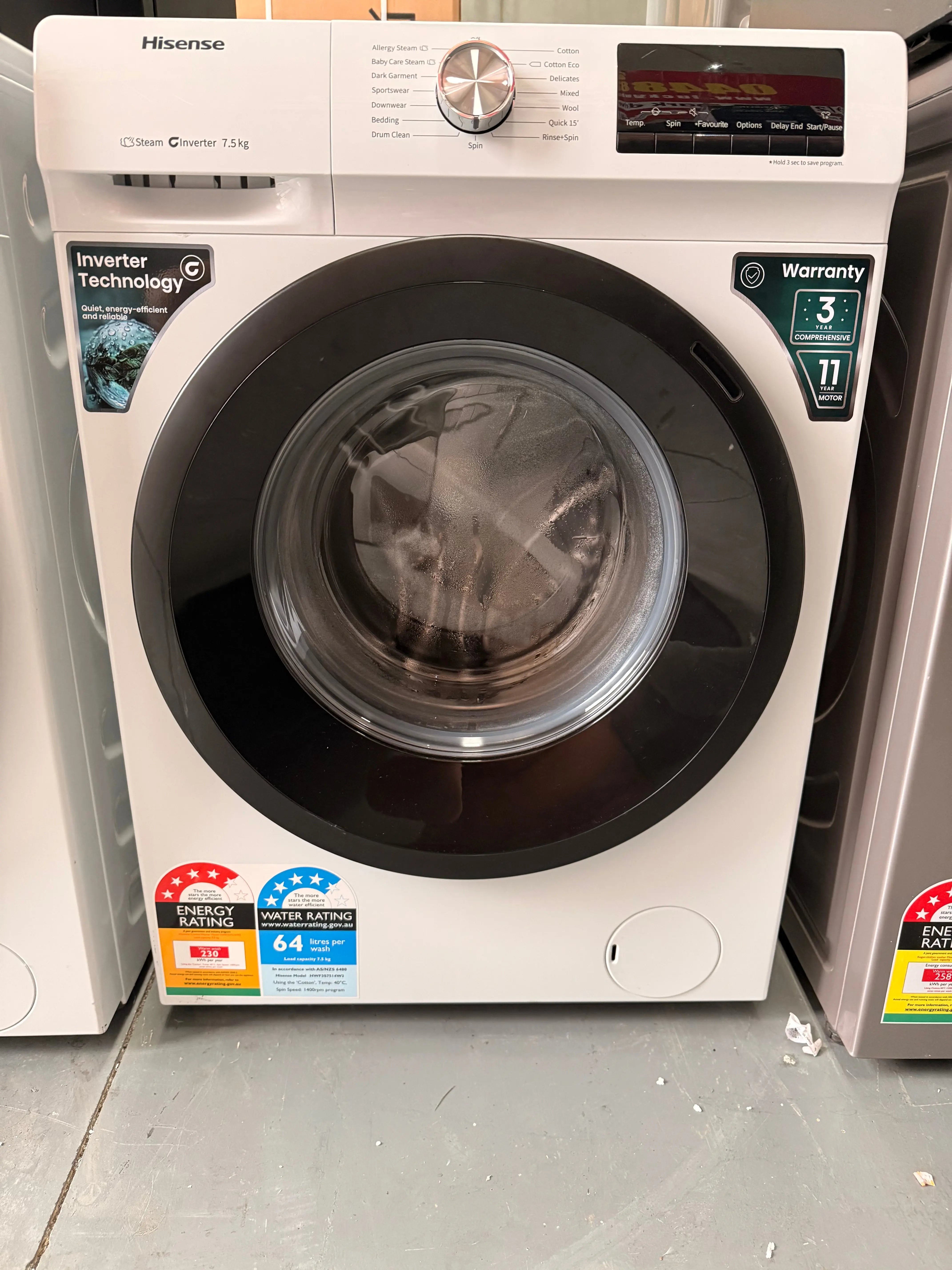 Hisense 7.5 Kgs Washing Machine [ Refurbished] HWF3S7514 | MELBOURNE