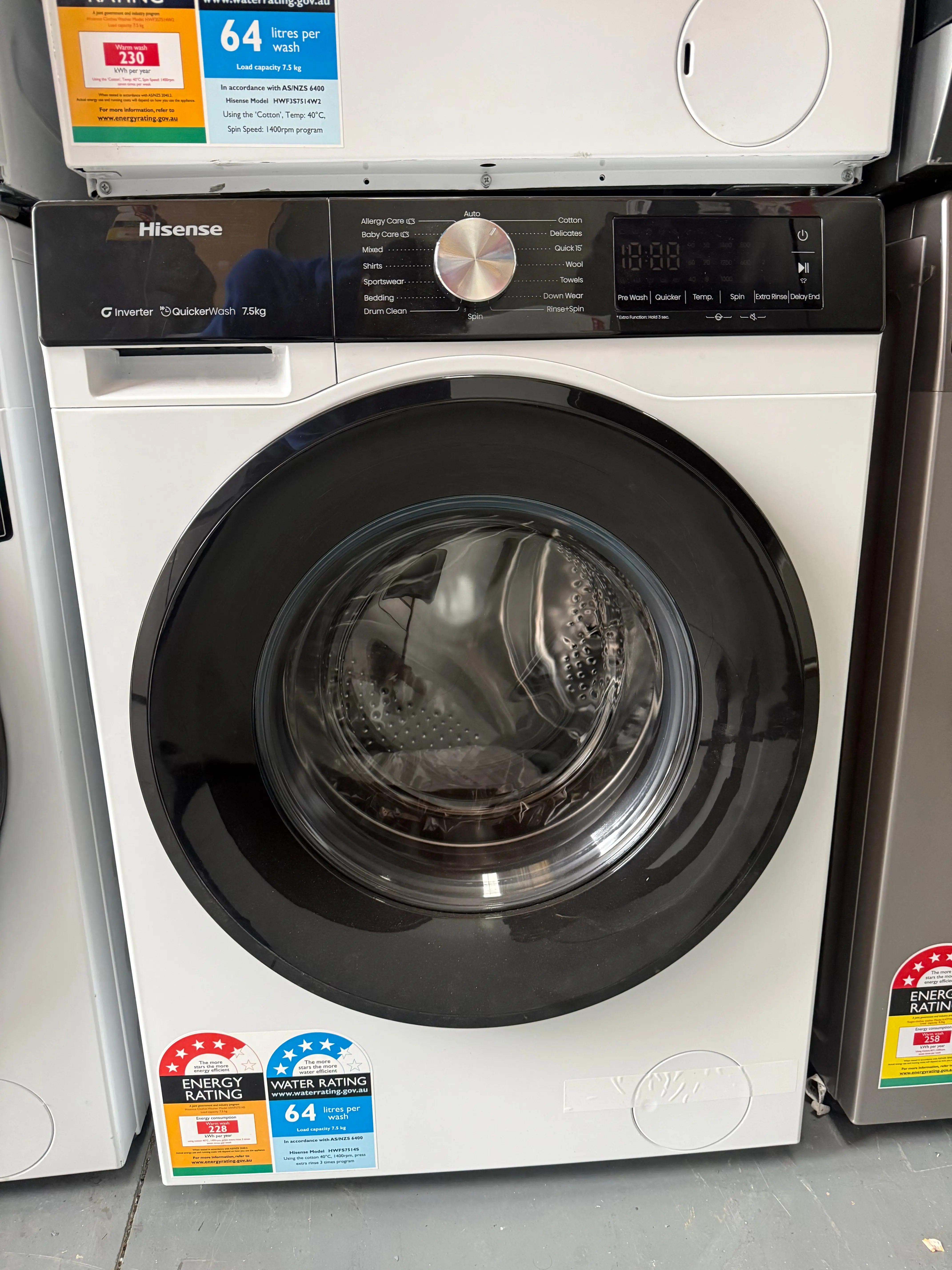 Hisense 7.5kg Front Load Washing Machine – Factory Seconds | HWFS7514S | MELBOURNE