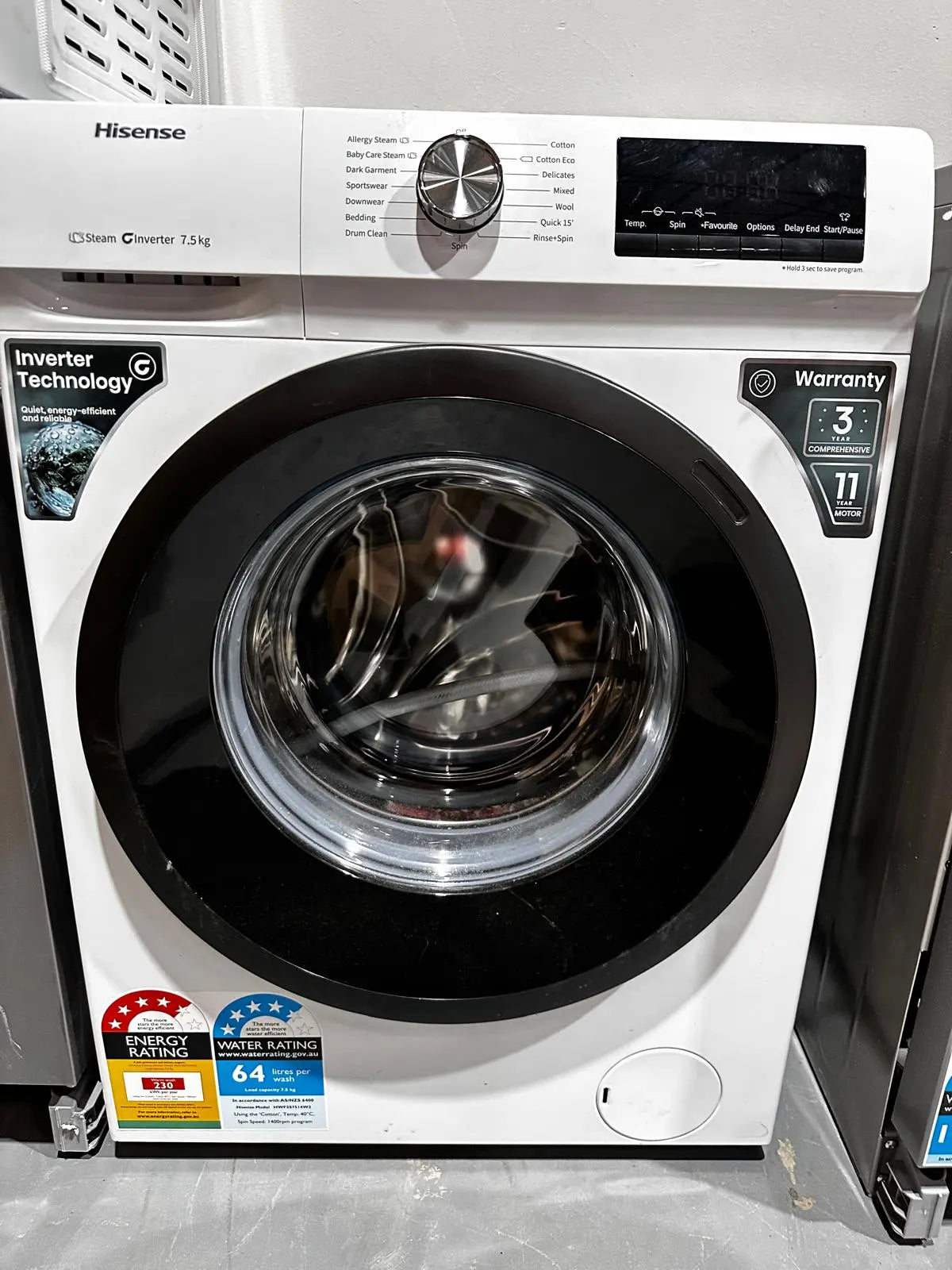 Hisense 7.5kg Front Load Washing Machine – Near New Condition | ADELAIDE