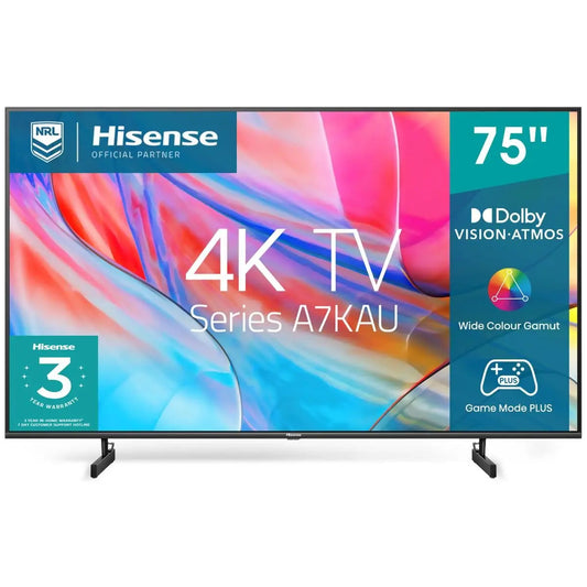 Hisense 75” 4K UHD Smart TV – Refurbished | 75A7KAU | MELBOURNE