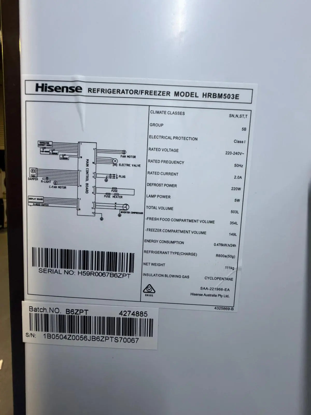 Hisense Bottom Mount Refrigerator/Freezer HRBM503E 503L – Refurbished | BRISBANE