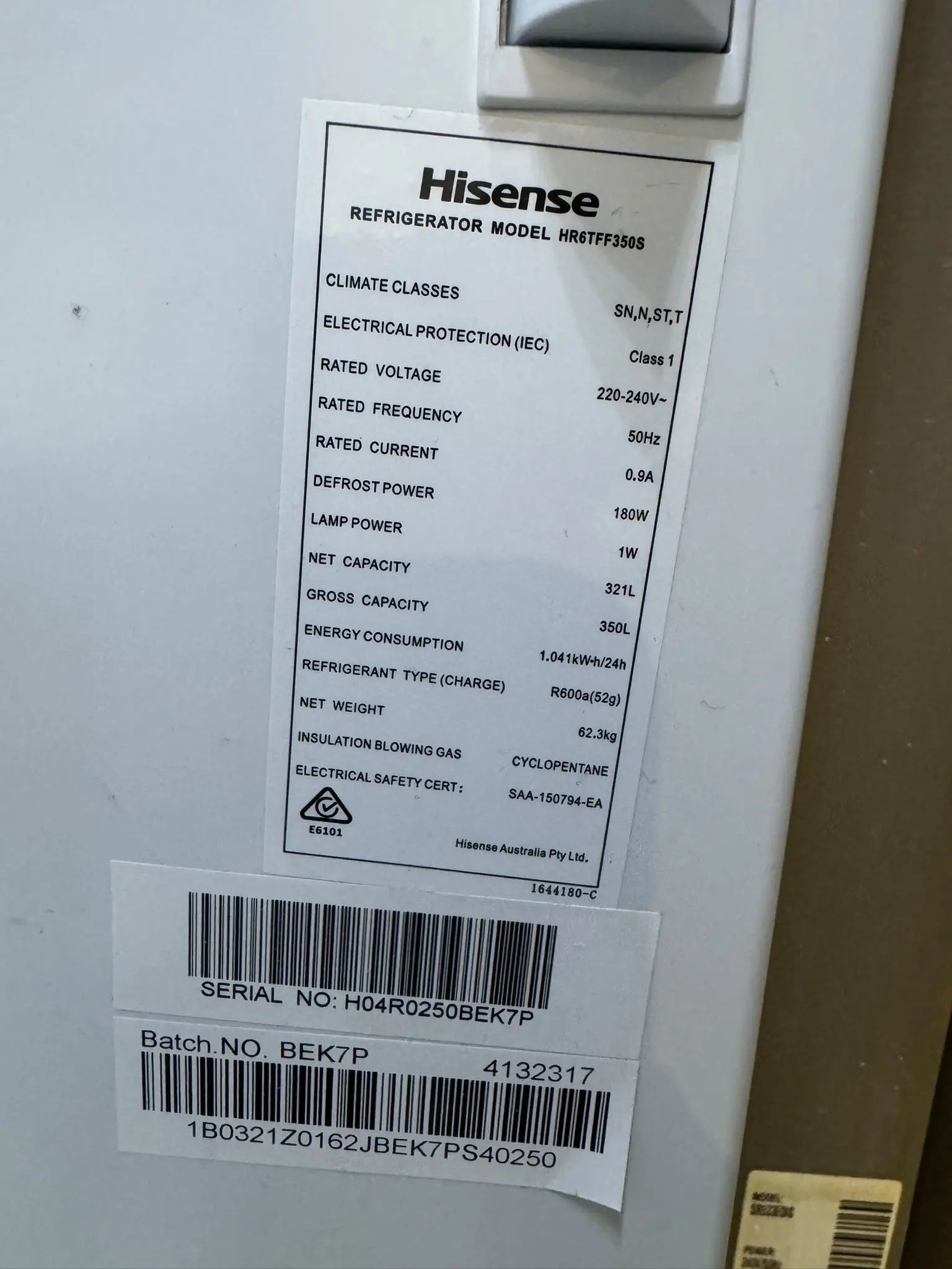 Hisense HR6TFF350S 350L Refurbished Top Mount Fridge Freezer | PERTH