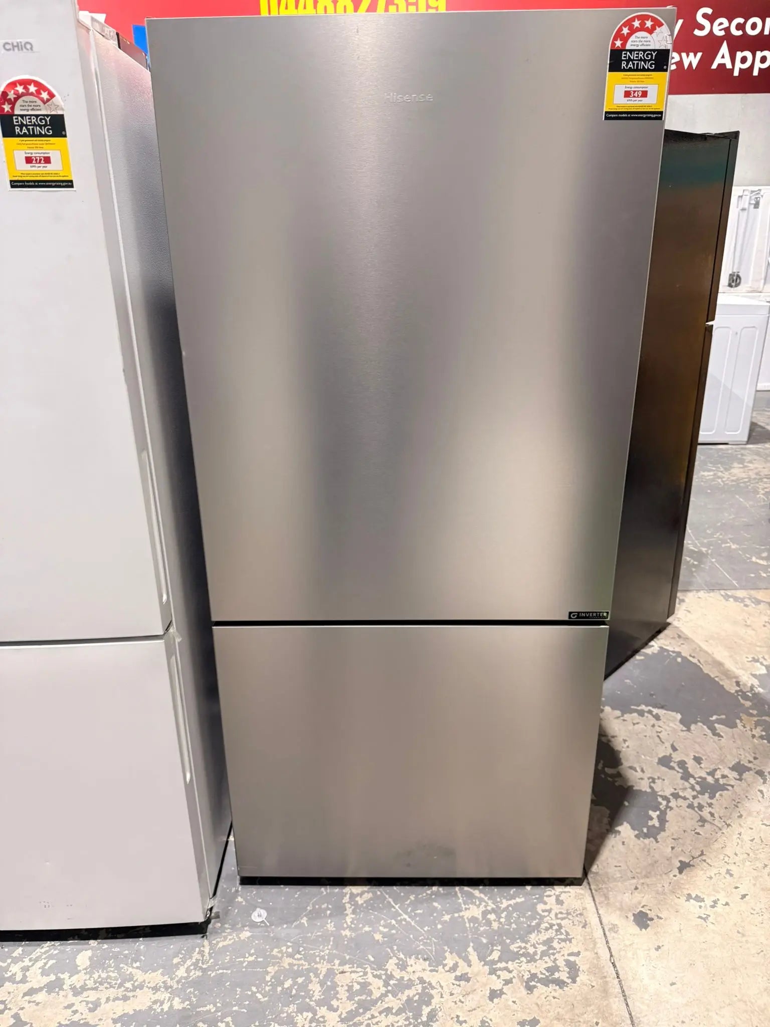 Hisense HRBM503S 503L Bottom Mount Fridge Freezer – Factory Seconds (PureFlat, Inverter, Frost Free) | MELBOURNE
