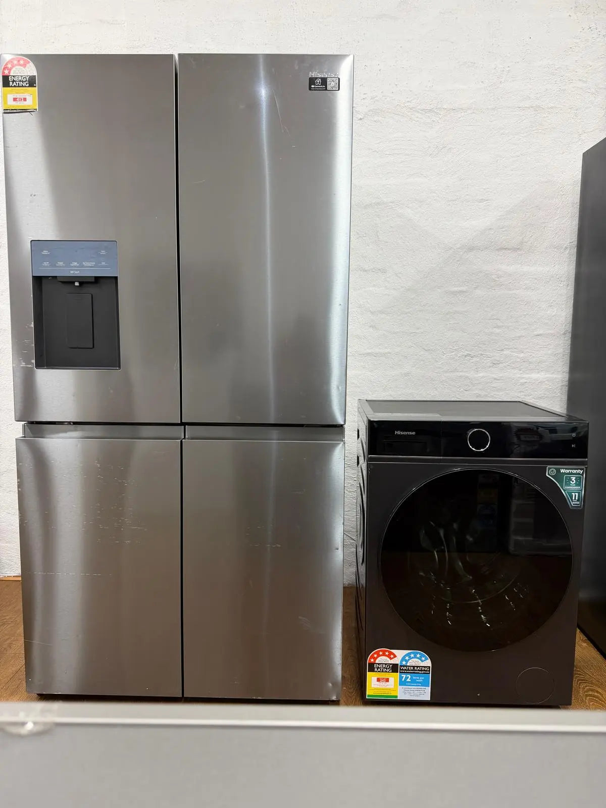 Hisense HRCD640TBW 640L French Door Fridge + Hisense Series 8i 10kg Front Load Washer Combo Package (Refurbished – Melbourne Deal) | RESERVOIR