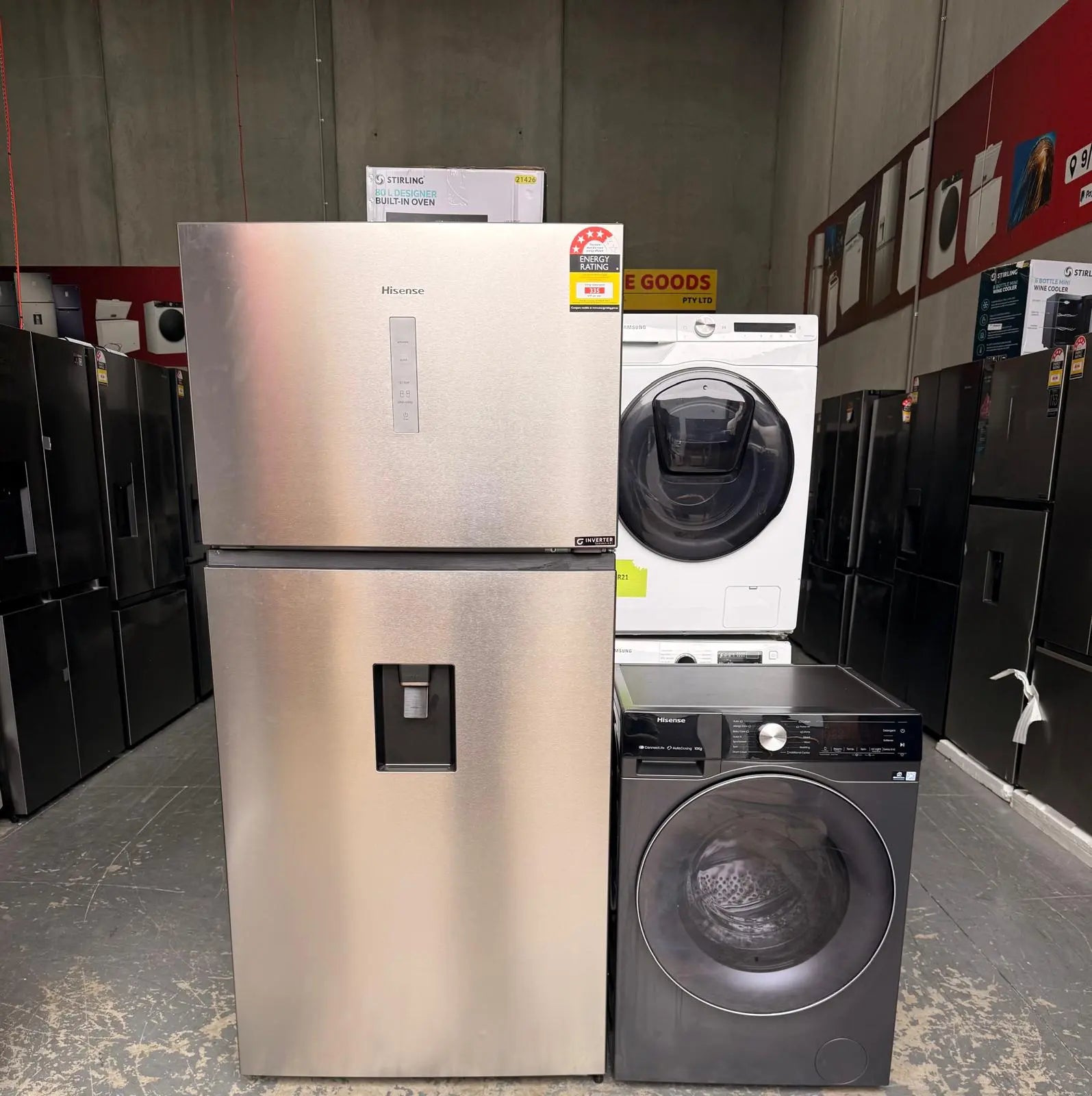 Hisense HRTF496SW 496L Fridge Freezer (Refurbished) + Hisense 10kg Washing Machine HWFS1015AB (Refurbished) Combo | MELBOURNE