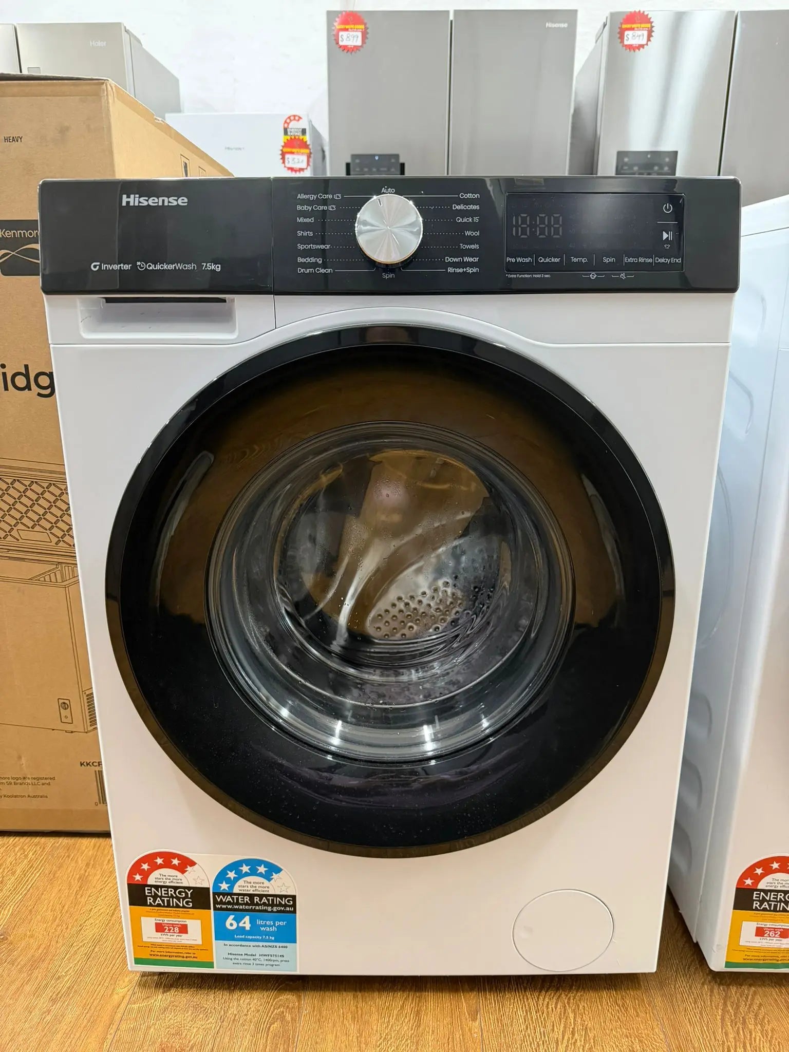 Hisense Series 3S 7.5kg Front Load Washing Machine – White (Factory Seconds) HWF3S7514X