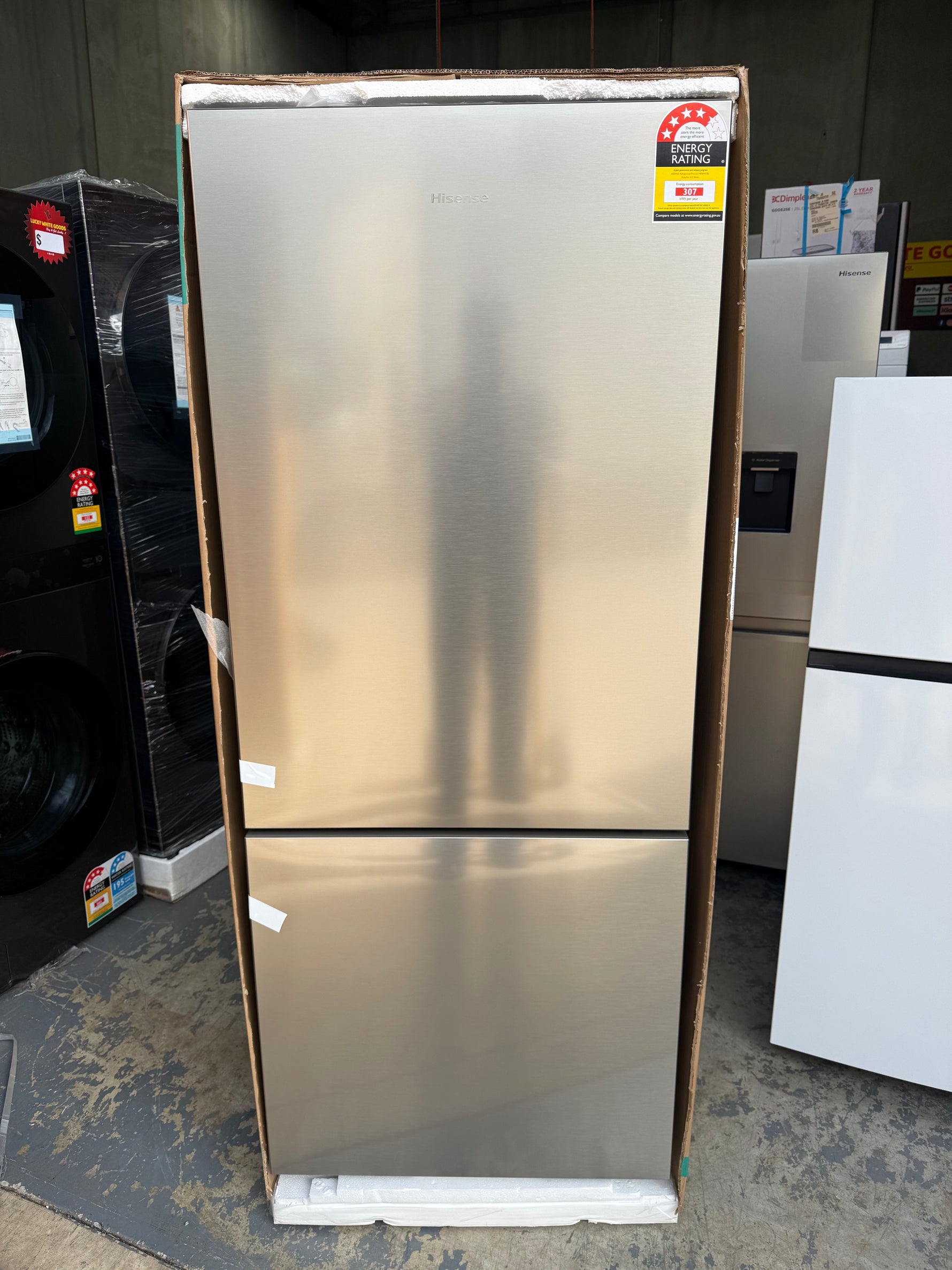 Hisense 418L Bottom Mount Fridge – Carton Damaged-HRBM418S | MELBOURNE