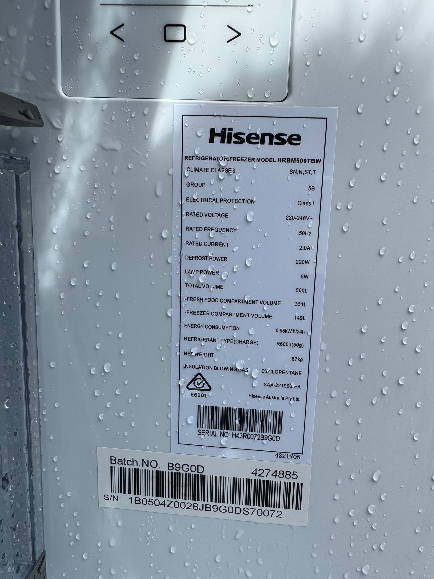 Refurbished Hisense fridge freezer 500 litres | SYDNEY