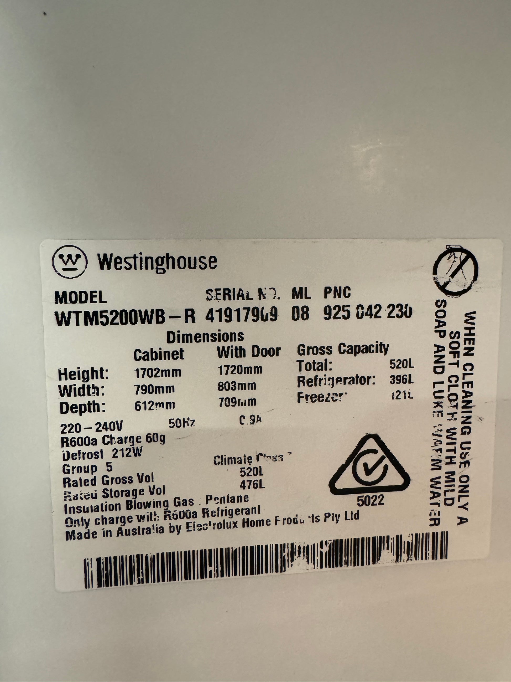 Combo offer Refurbished Westinghouse refrigerator/BEKO Washer 520L/8.5 Kg | SYDNEY