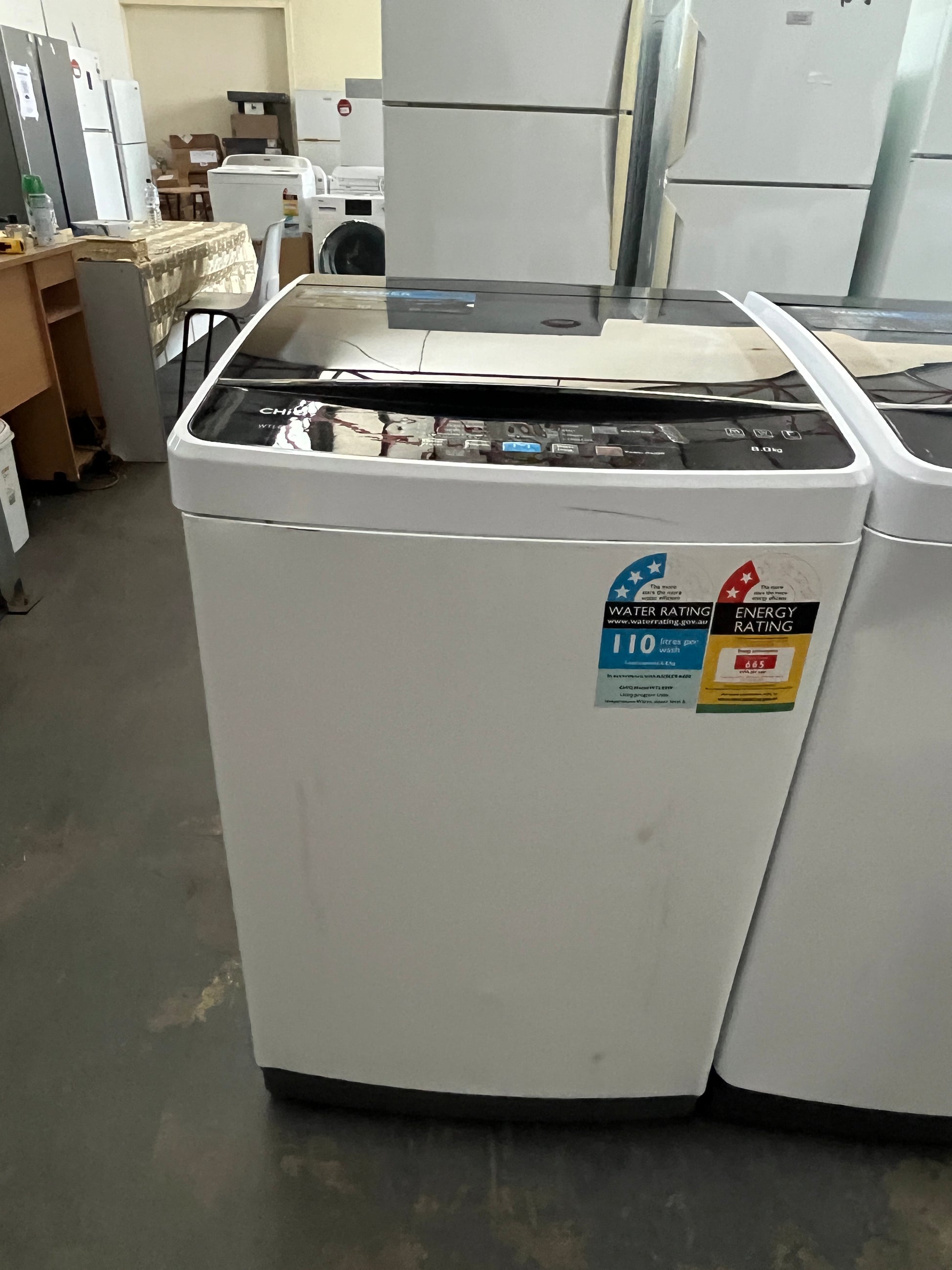 Refurbished CHiQ washing machine Model WTL80W
Load capacity 8.0 kg | ADELAIDE