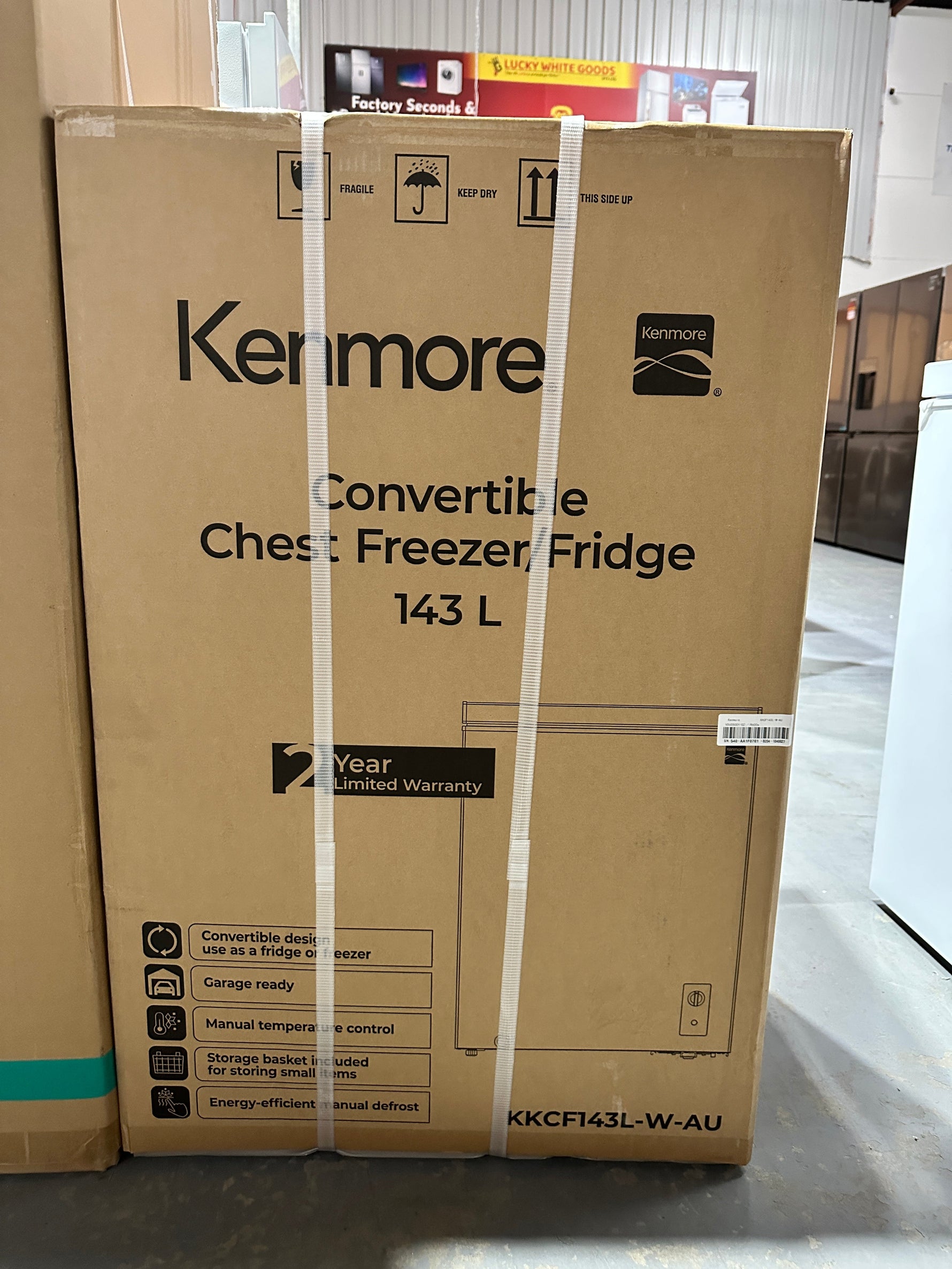 Hisense 503L Bottom Mount Fridge Freezer + Kenmore 143L Hybrid Chest Freezer – Carton Damage / Brand New | ADELAIDE
