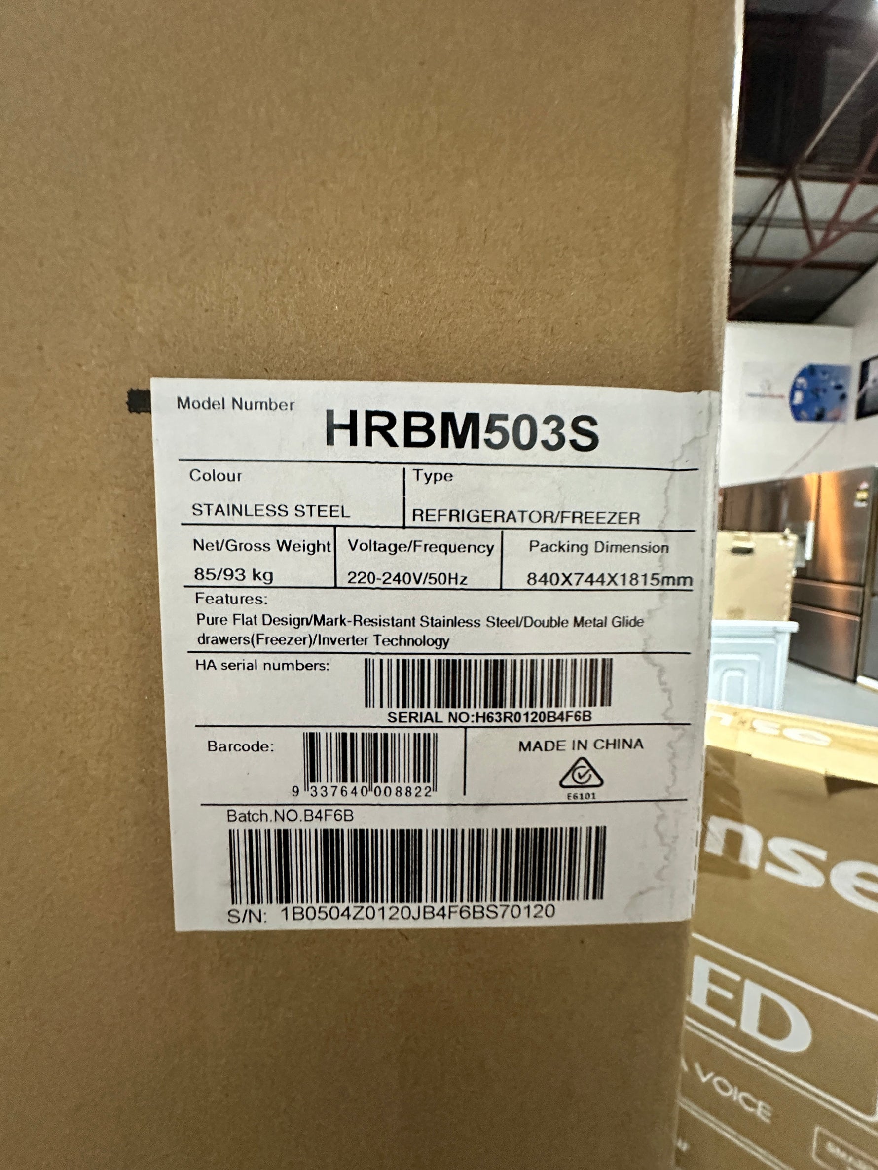 Hisense 503L Bottom Mount Fridge Freezer + Hisense 65” Q6QAU QLED Smart TV – Carton Damage / Factory Refurbished | ADELAIDE