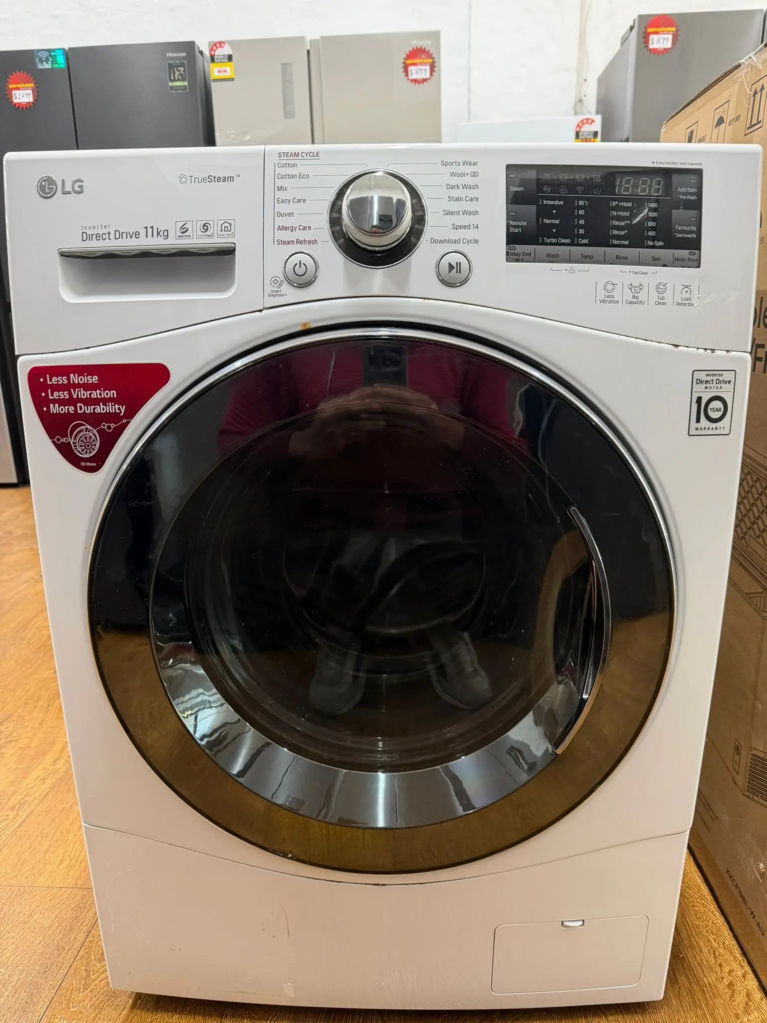 Kenmore 334L Fridge Freezer (KKTM670X334) Brand New + LG 11kg Front Load Washer with TrueSteam (WD1411SBW) Refurbished Bundle | RESERVOIR